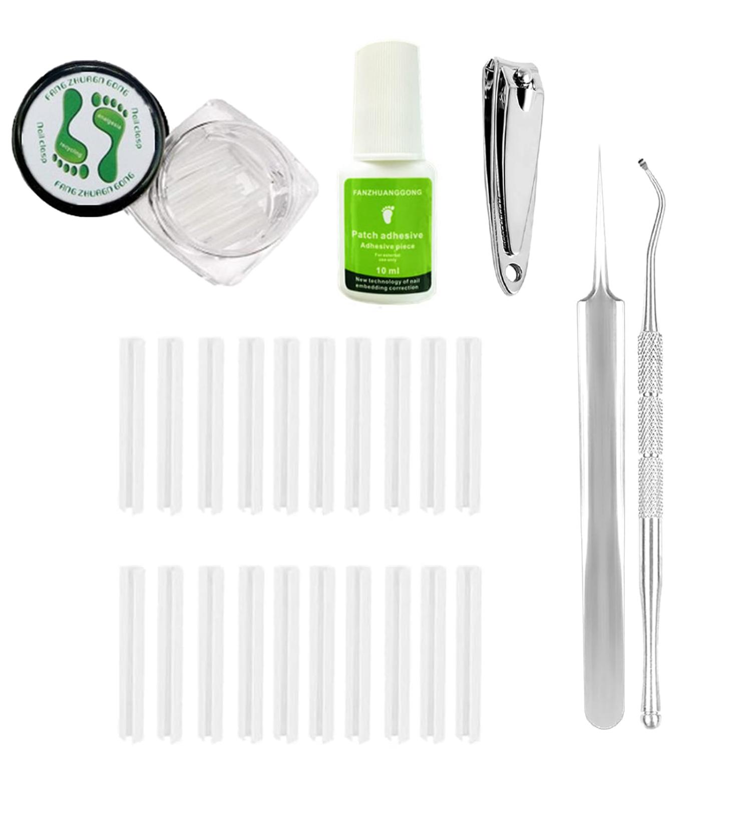 Ingrown Toenails Set of 24 Nail Clips Toenails Pull Ointment Set for Ingrown Toenails Orthopaedic Pedicure Tool with Nail Clippers Nail Clippers and Tweezers - Buy Online on GoSupps.com