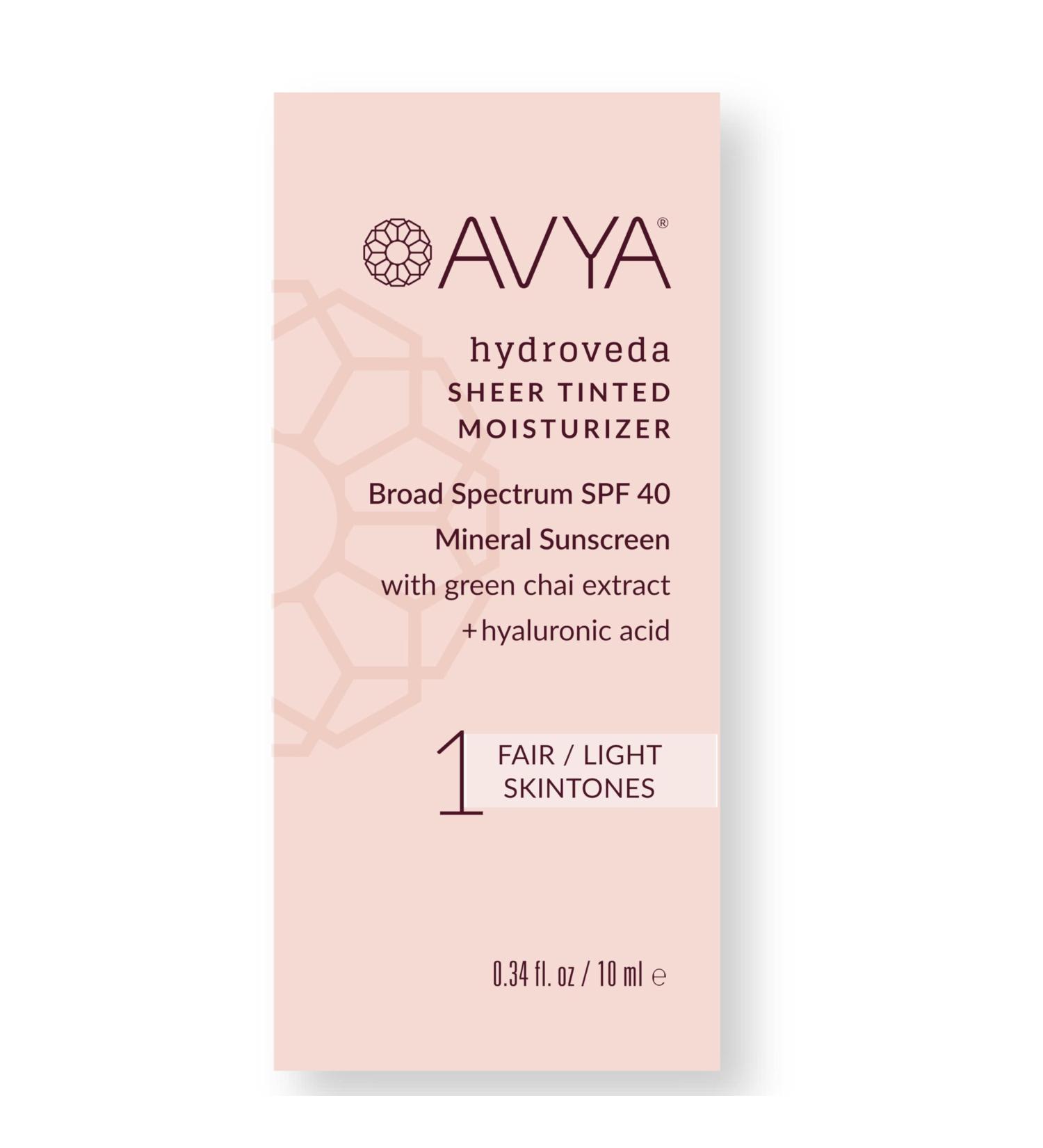 AVYA SPF 40 Sheer Tinted Moisturizer | Hyaluronic Acid & Green Chai | Ayurvedic Skincare for Fair/Light Skin | 0.34oz - Shop Internationally - Buy Online on GoSupps.com