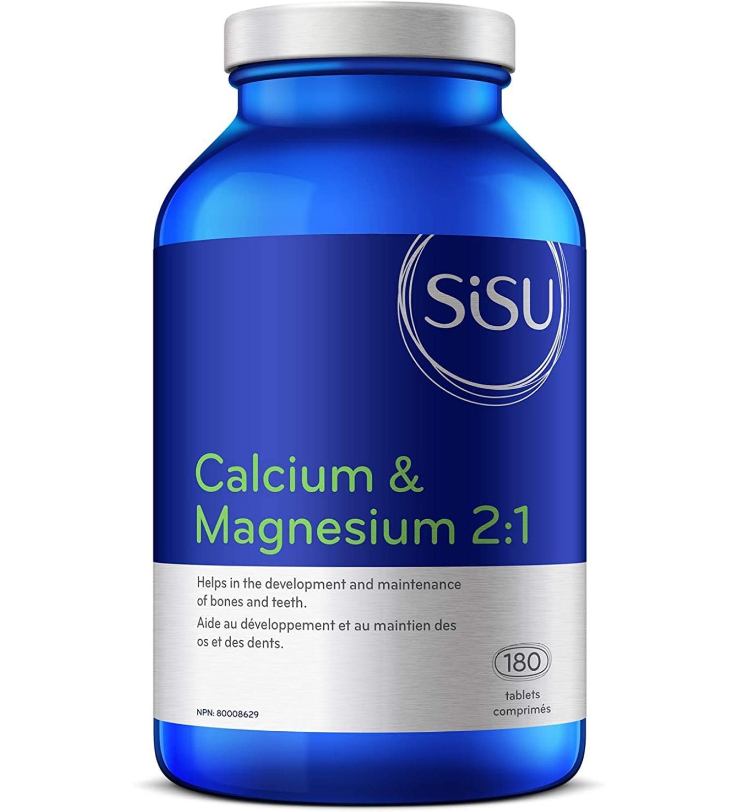 Sisu - Calcium & Magnesium 2:1 - High potency calcium citrate and magnesium to help support bone density and prevent bone loss - 180 Tablets - Buy Online on GoSupps.com