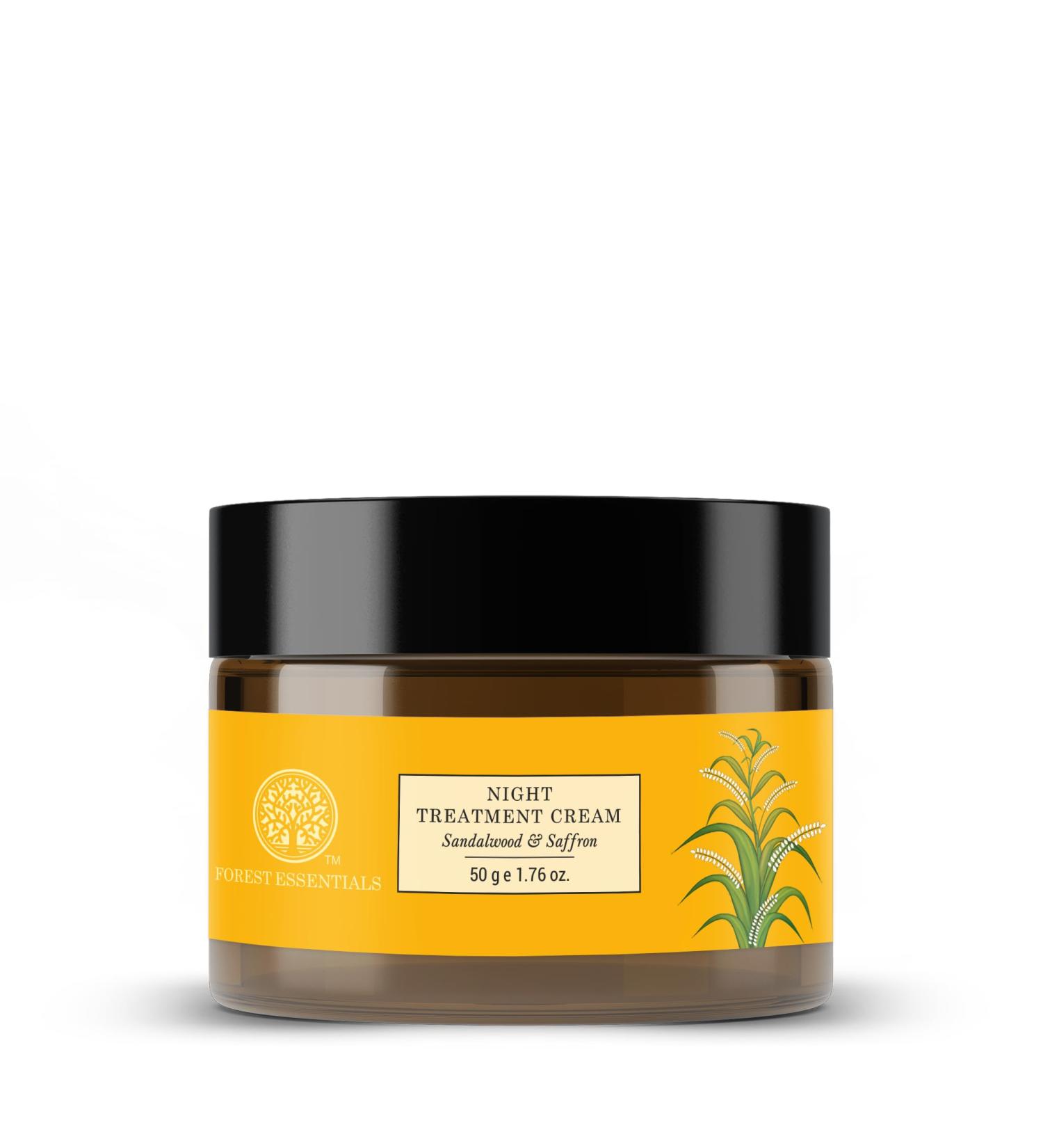 Buy Forest Essentials Night Treatment Cream - Sandalwood & Saffron 50g | Luxury Ayurvedic Skincare | International Shipping Available - Buy Online on GoSupps.com