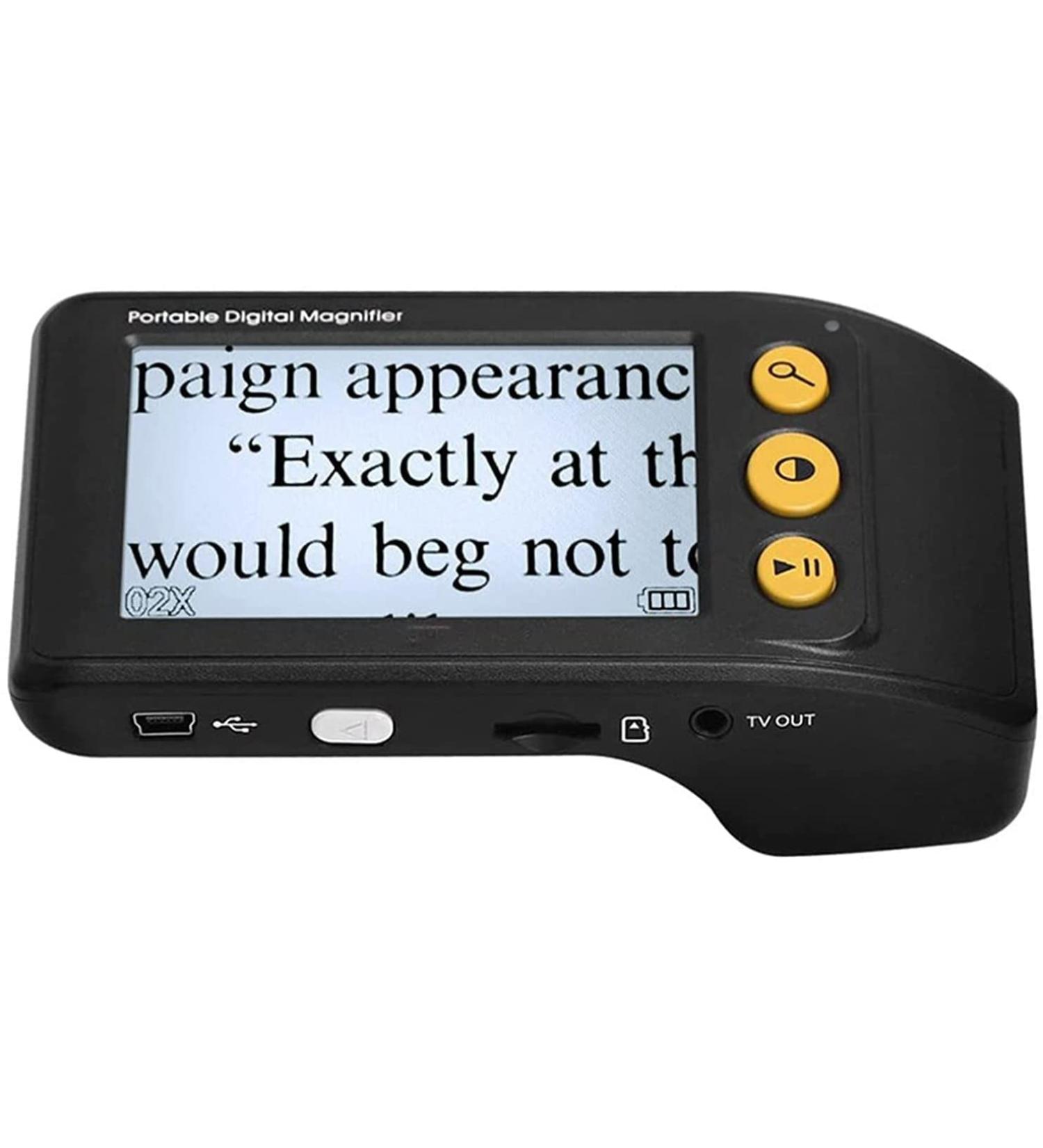 Portable Digital Magnifier Electronic Video Magnifier Reading Aids with Foldable Handle 3.5 Inch Digital Magnifier 2x-25x Zoom for Reading Small Font & Low Vision Seniors (Black) - Buy Online on GoSupps.com