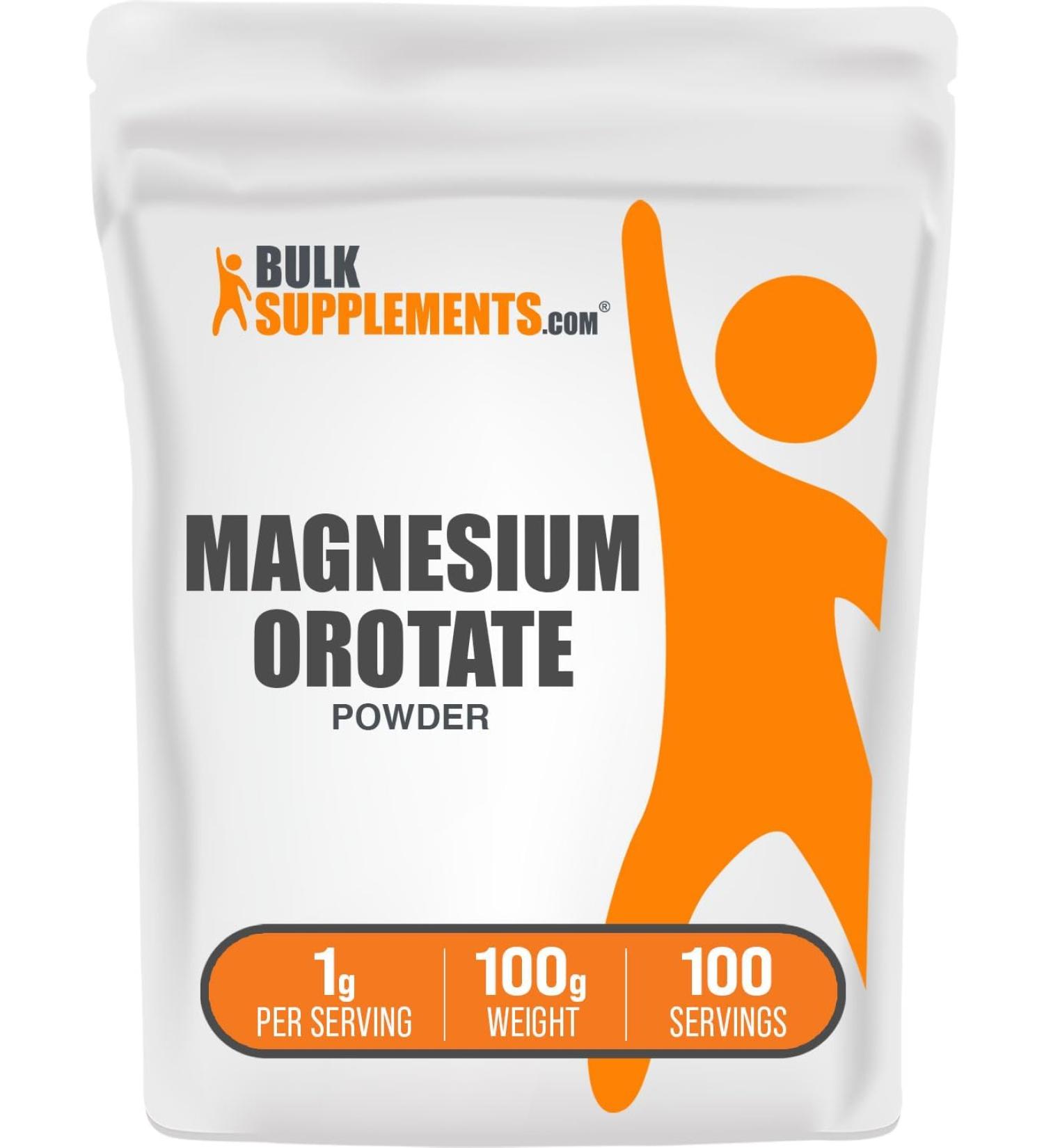 High Absorption Magnesium Orotate Powder - 700mg per Serving - 100g (3.5 oz) - BulkSupplements - Buy Online on GoSupps.com