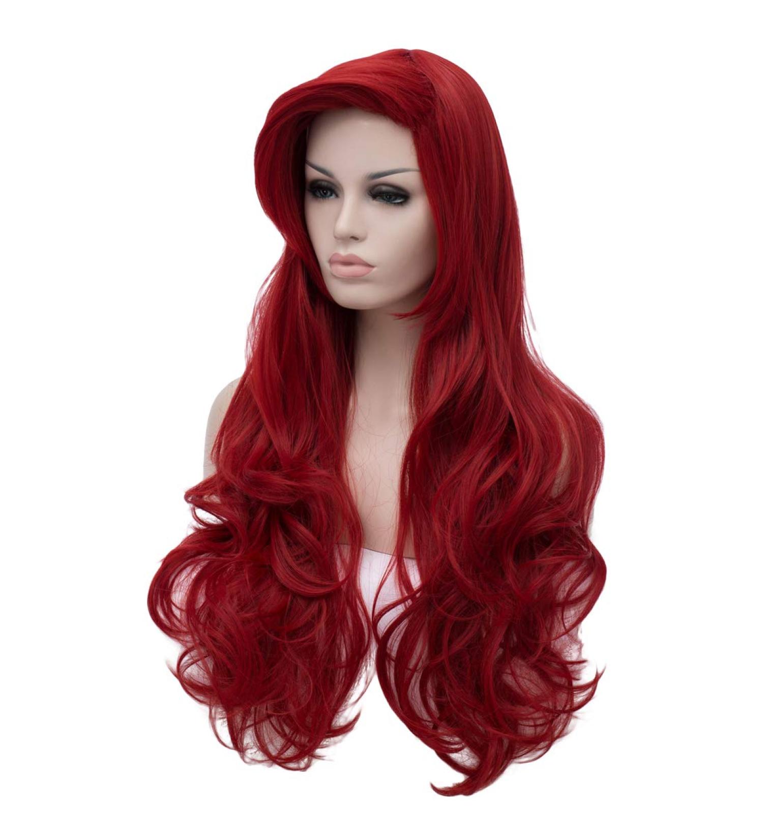 LABEAUT Curly Red Mermaid Wig for Women - Heat Resistant Synthetic Fiber Wig for Halloween & Christmas - Buy Online on GoSupps.com