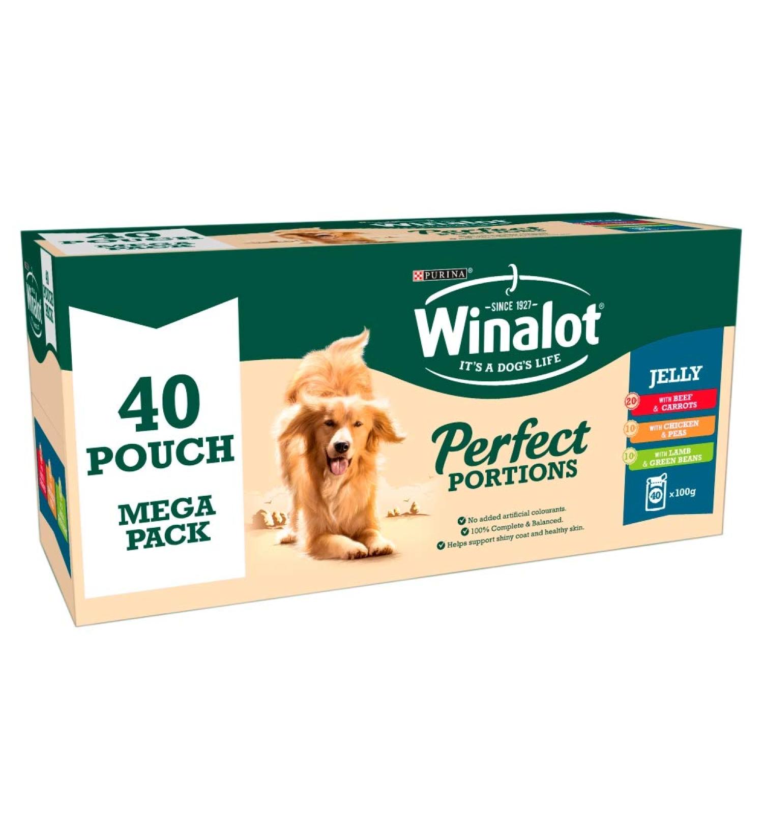 Winalot Perfect Portions Dog Food Pouches Meat in Jelly 40 x 100g Lamb 100 g (Pack of 40) - Buy Online on GoSupps.com