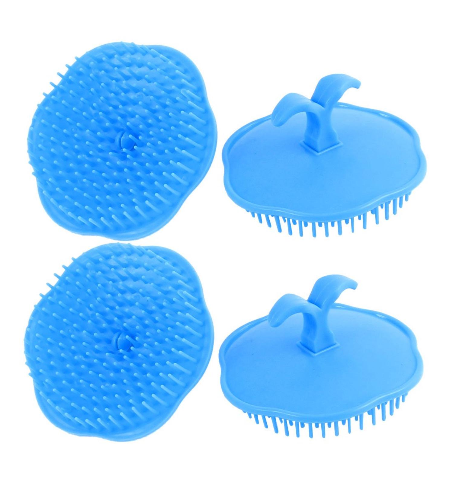 uxcell Plastic Hair Head Scalp Massage Shampoo Brush Comb 4Pcs Sky Blue