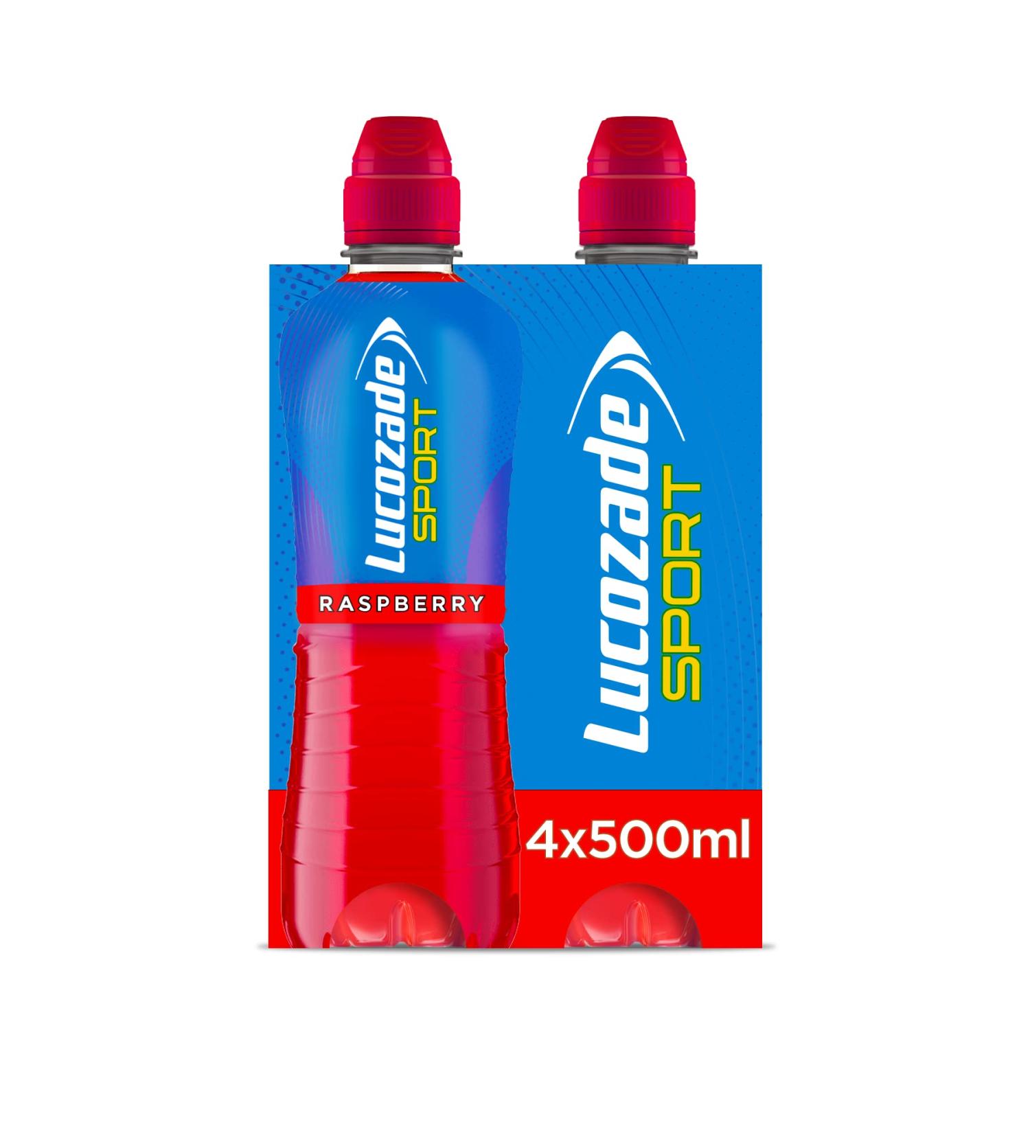 Lucozade Sport Raspberry 4 x 500ml: Hydration and Energy Boost - Buy Online on GoSupps.com