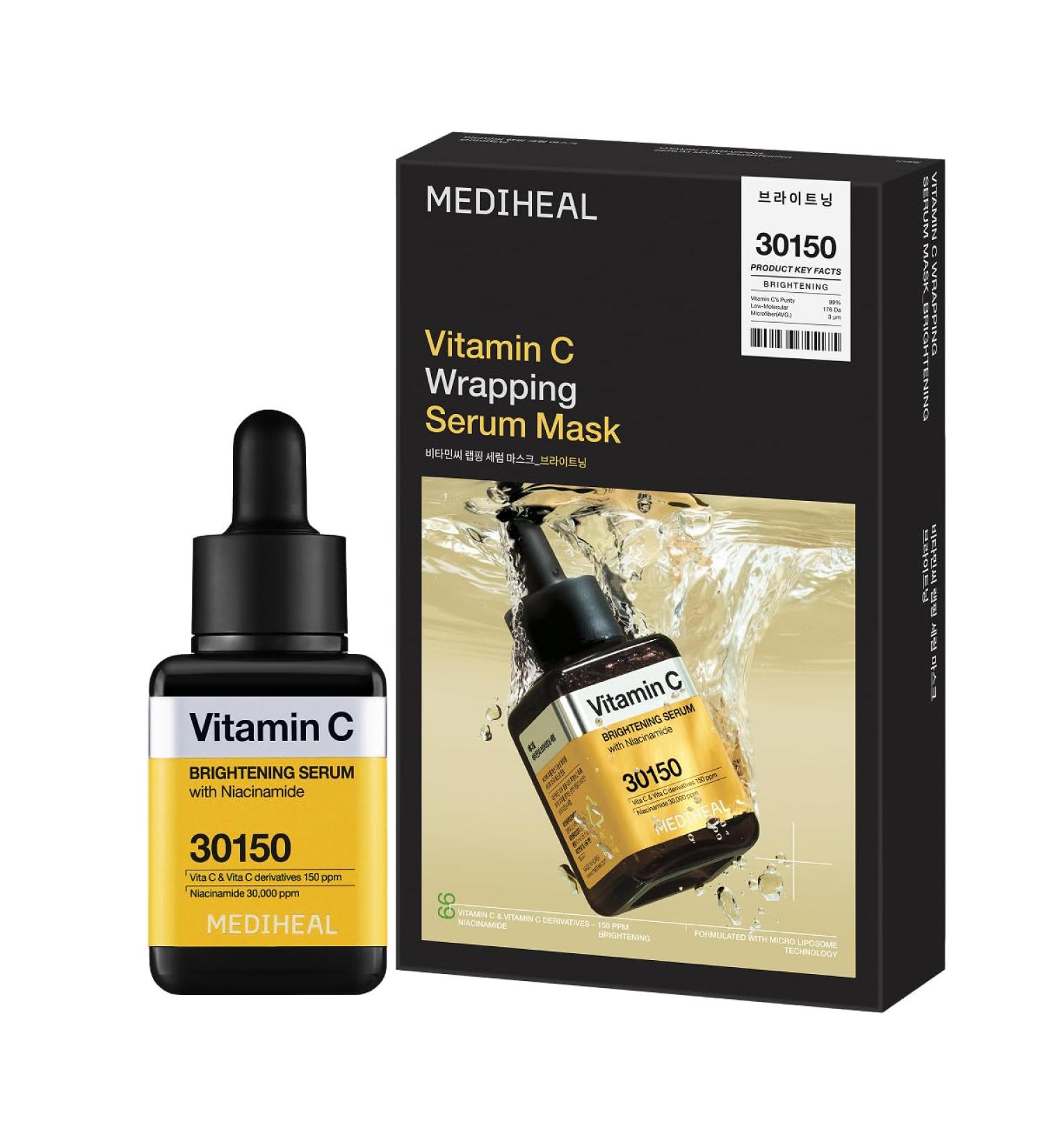MEDIHEAL Vitamin C Brightening Serum & Mask Skin Care Duo Set for Radiance Care - Evens SkinTone for Uneven & Dull Skin - Niacinamide Vitamin C - Buy Online on GoSupps.com