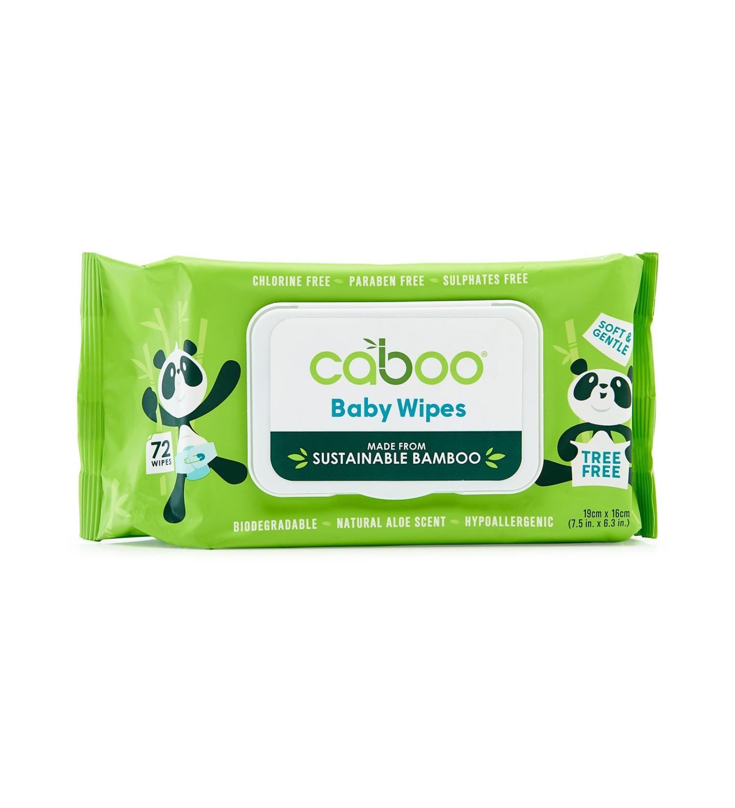 Caboo Tree Free Bamboo Baby Wipes Eco Friendly Naturally Derived for Sensitive Skin Resealable Peel Tab Travel 72 Count