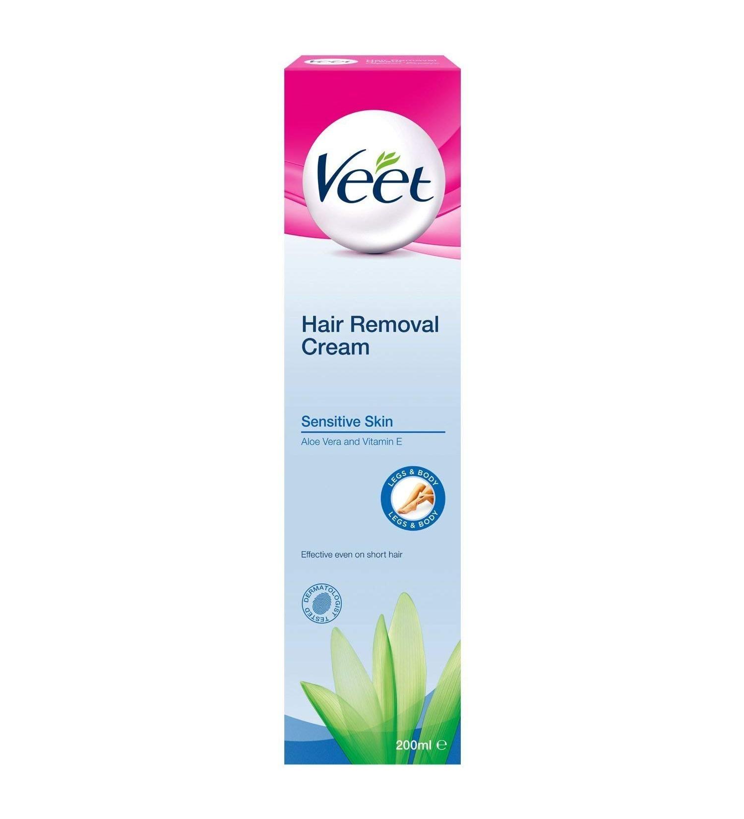 Veet Hair Removal Cream for Sensitive Skin Body & Legs (200ml) x 2