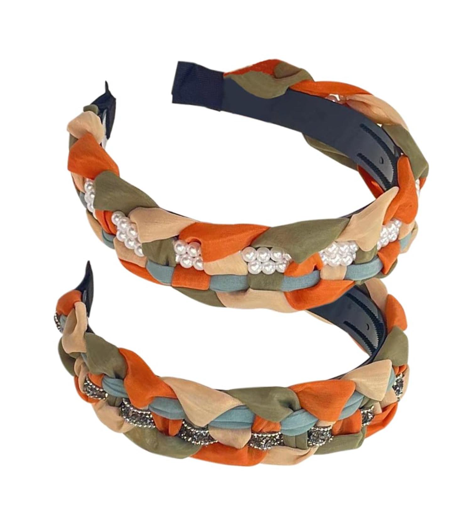 Wide Headband for Women Fabric Hair Band Alice Band Elastic ladies headbands Hair Accessories for Women and Girl (2Bian) - Buy Online on GoSupps.com