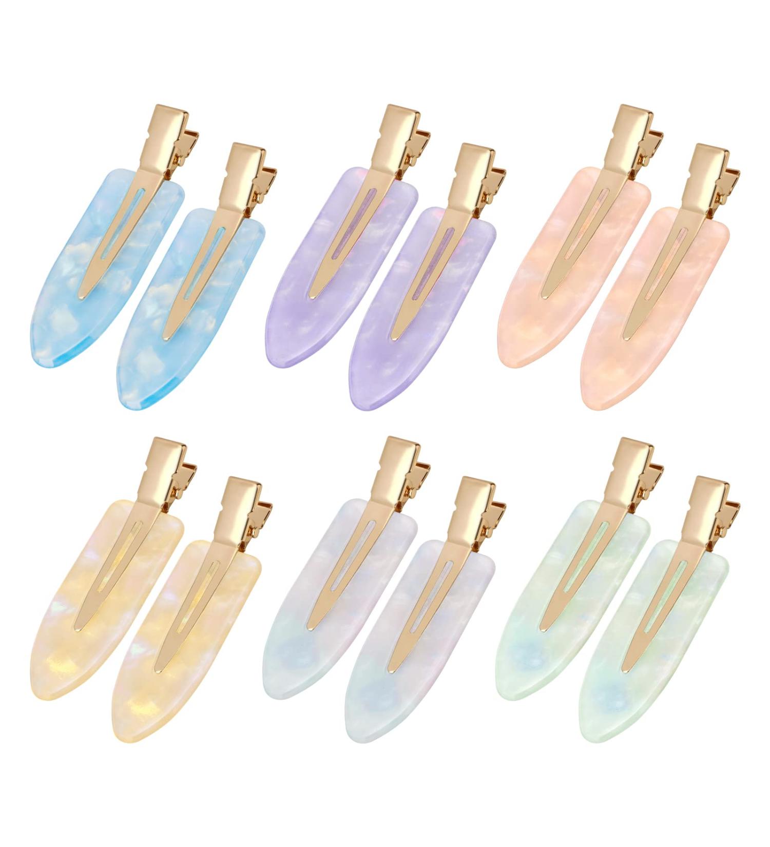 Leezmark 12 Pcs No Bend Hair Clips for Women - Creaseless Hair Clips for Salon Styling - Flat Hair Clip for Girls | Makeup & Styling Essential - Buy Online on GoSupps.com