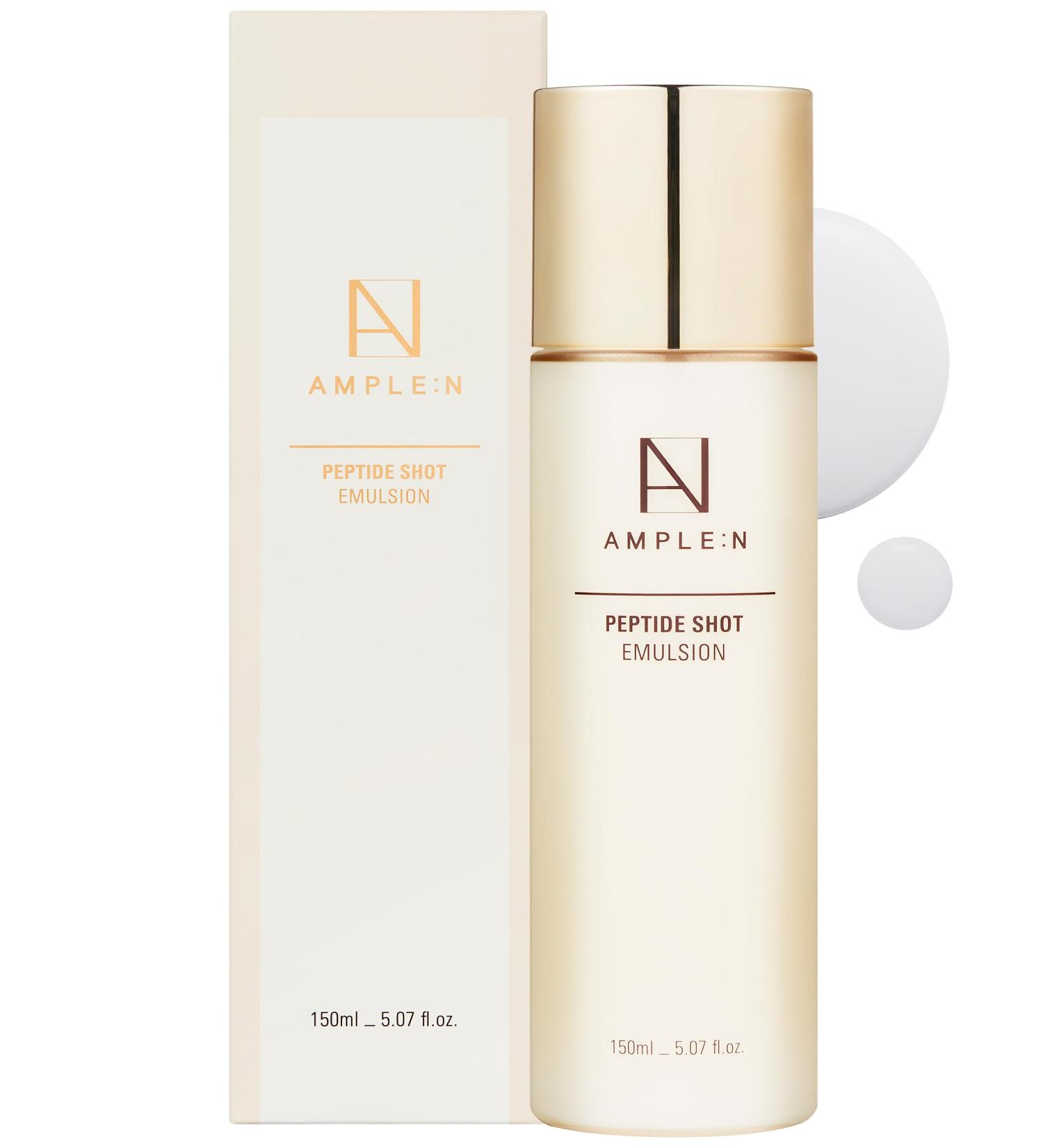 Peptide Shot Emulsion - Korean Face Lotion with 6 Peptides Complex & Gold Extract for Moisture Retention Deep Hydration Improved Skin Texture K-Beauty for All Skin Types 5.07 fl.oz.