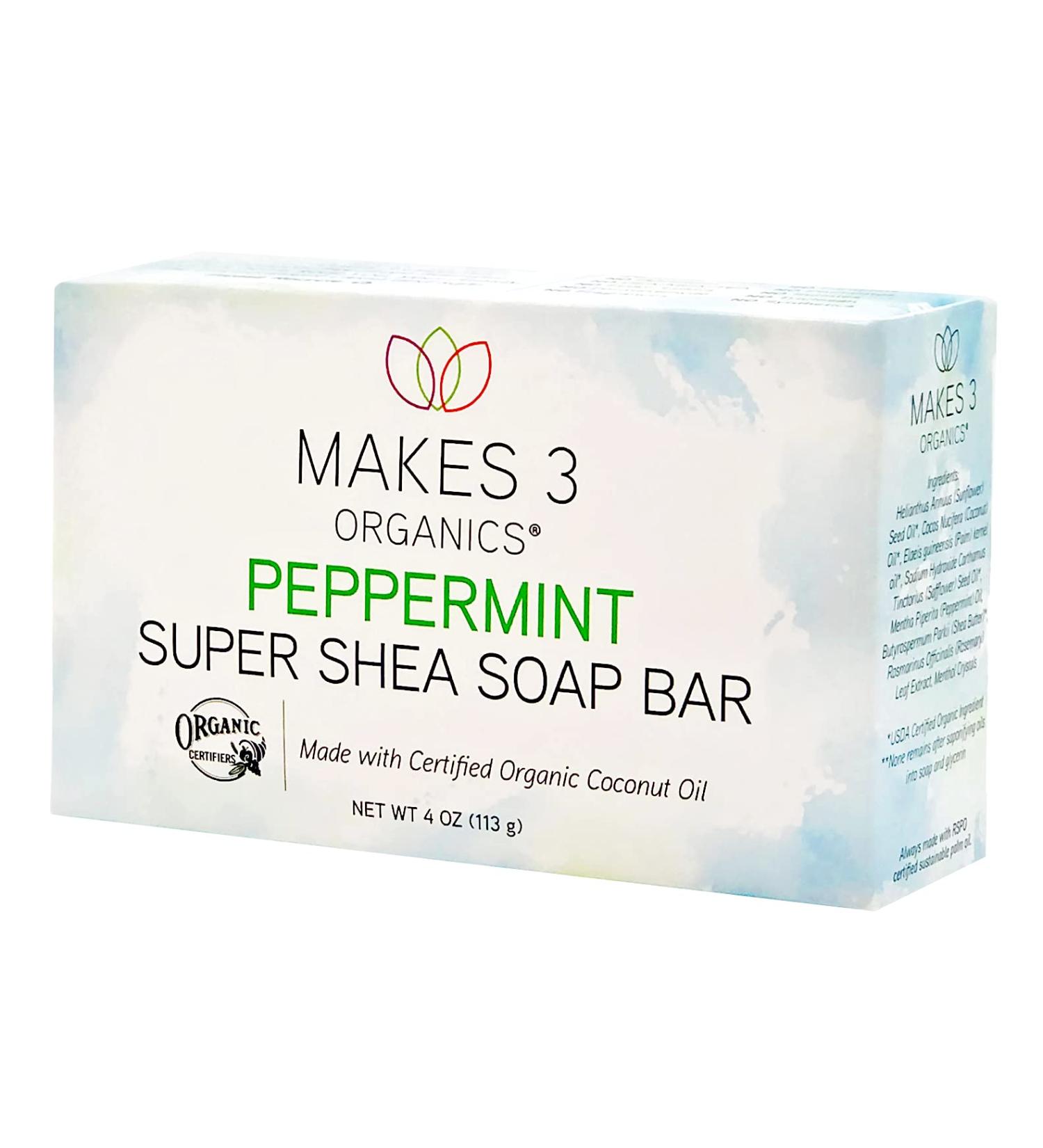 Buy Peppermint Shea Butter Bar Soap - Refreshing 4 Oz | International Shipping Available - Buy Online on GoSupps.com