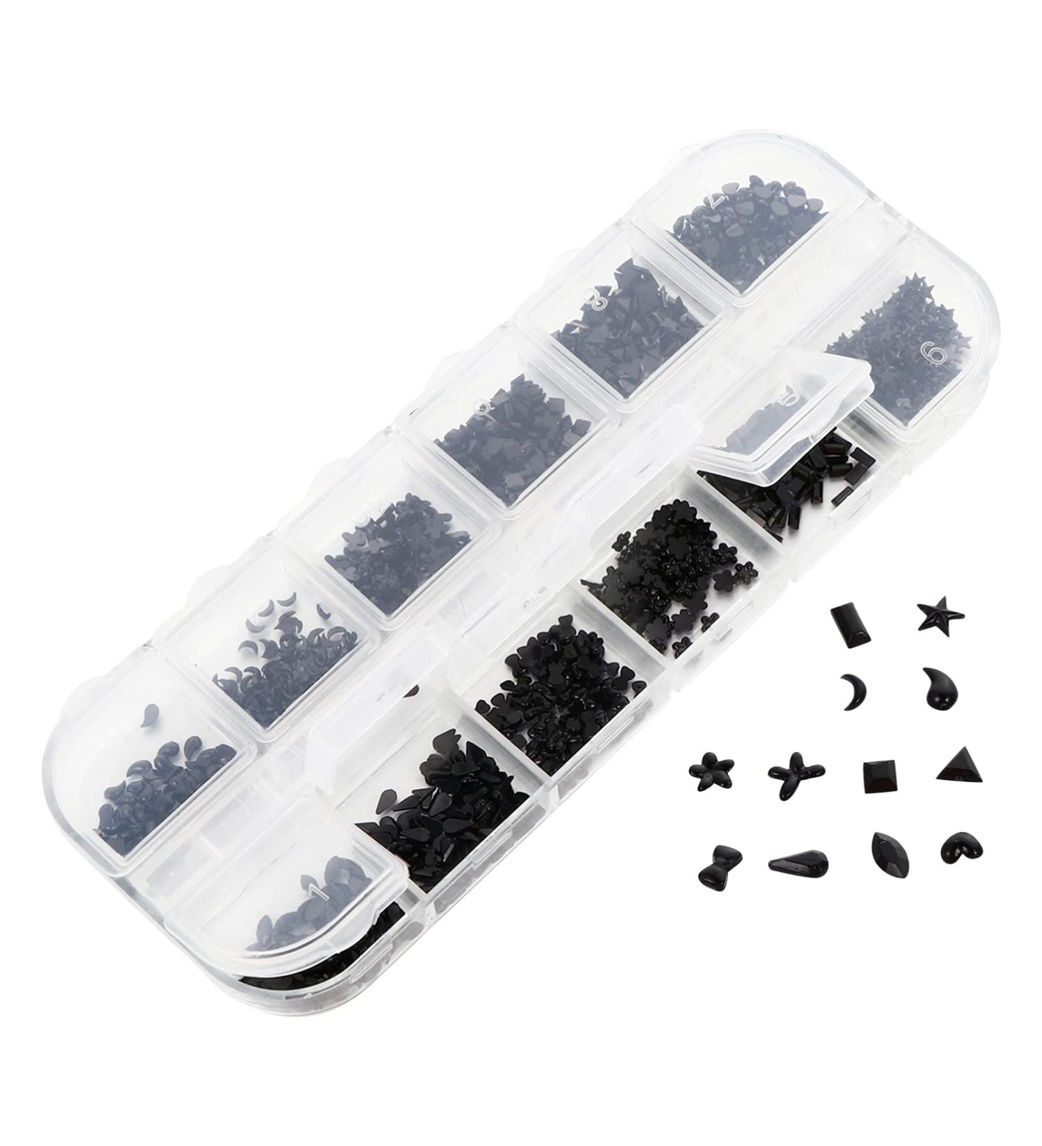1 Box Nail Jewelry Drill Delicate Nail Decoration Nail Art Rhinestones Crystal Stud Nail Art Jewels Nail Decorations for Nail Art Manicure Decor Plastic Acrylic Earrings 3d Black - Buy Online on GoSupps.com