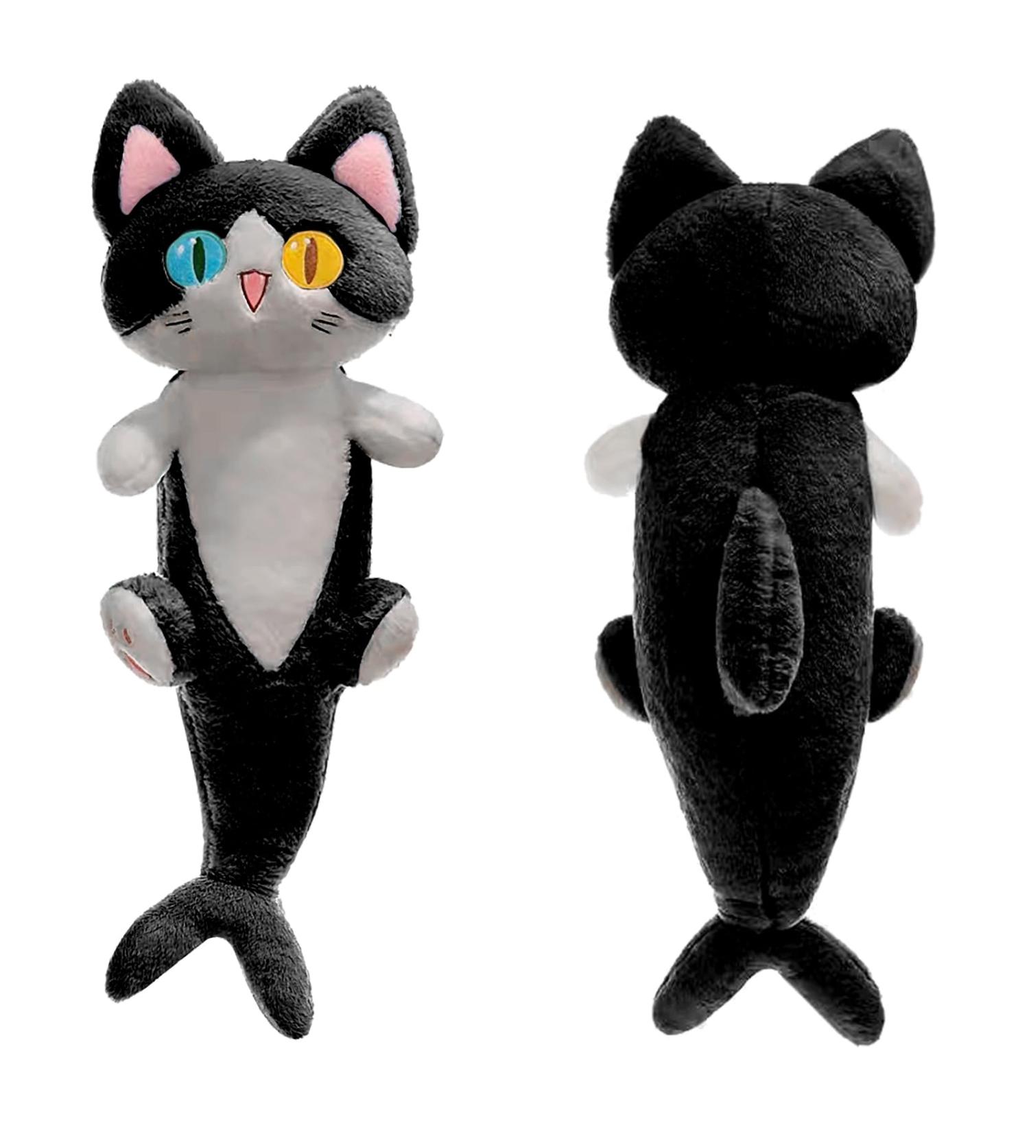 PEDEIECL Plush Shark Cat Doll - Black 80cm | Cute Stuffed Kitten Pillow Toy for Kids & Girlfriend - Buy Online on GoSupps.com
