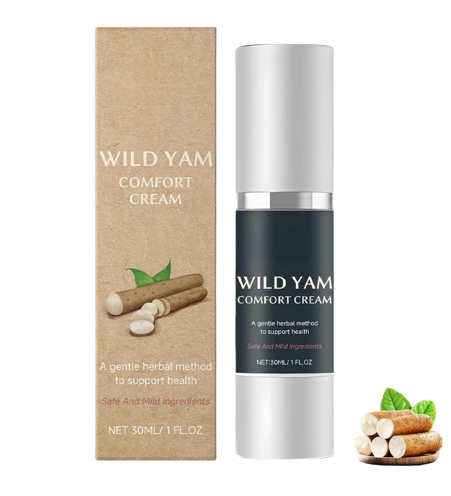 Wild Yam Comfort Cream Wild Yam Cream Wild Yam Comfort Cream Pump Organic Concentra Wild Yam Cream for Hormone Balance Wild Yam Skin Cream Pump for Women and Men (1PCS) - Buy Online on GoSupps.com