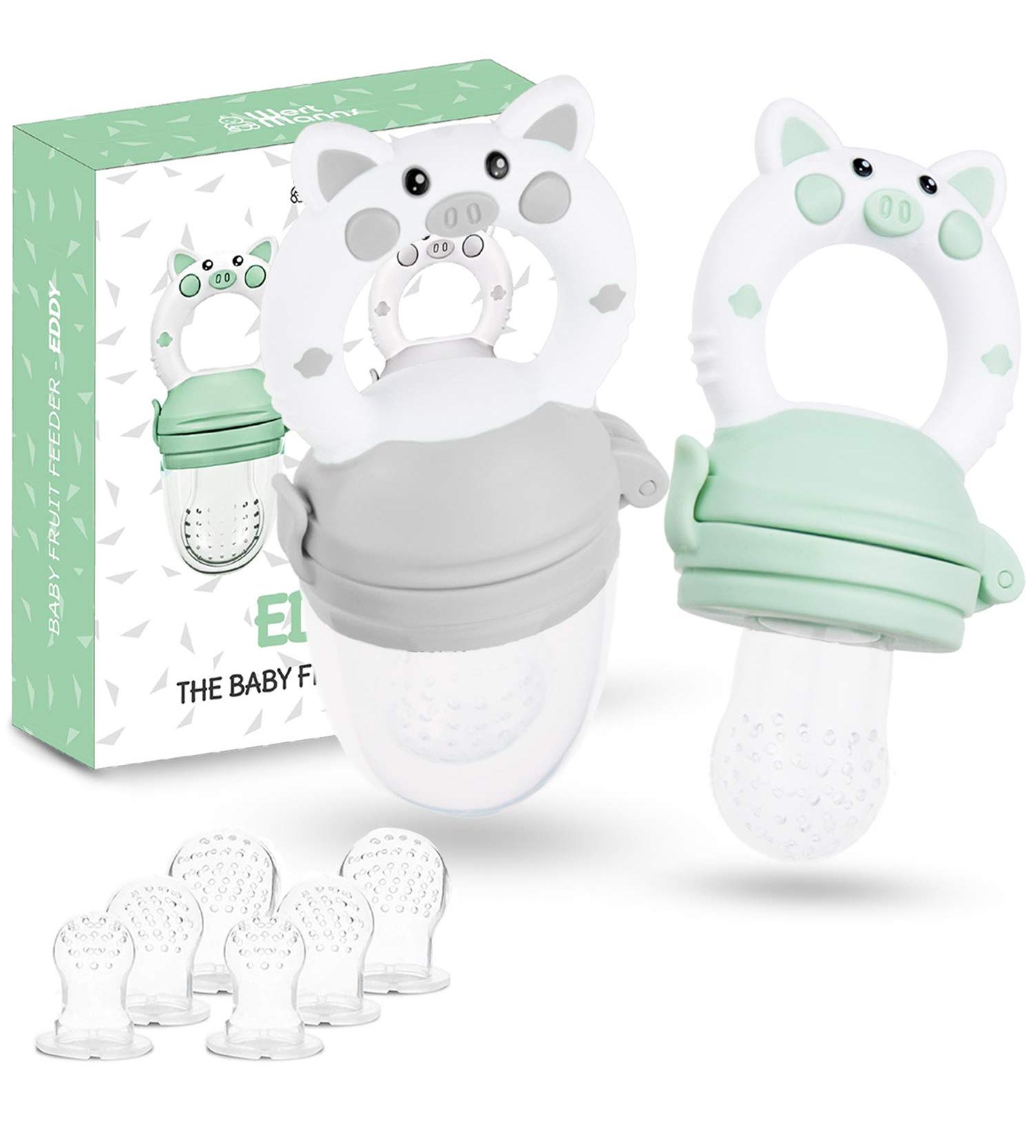 WERTMANNS Baby Fruit Feeder/Food Pacifier (2 Pack) | Infant Fruit Teether with Free Tips and Recipes | 3 Sizes Silicone Pouches | CPC Certified - Buy Online on GoSupps.com