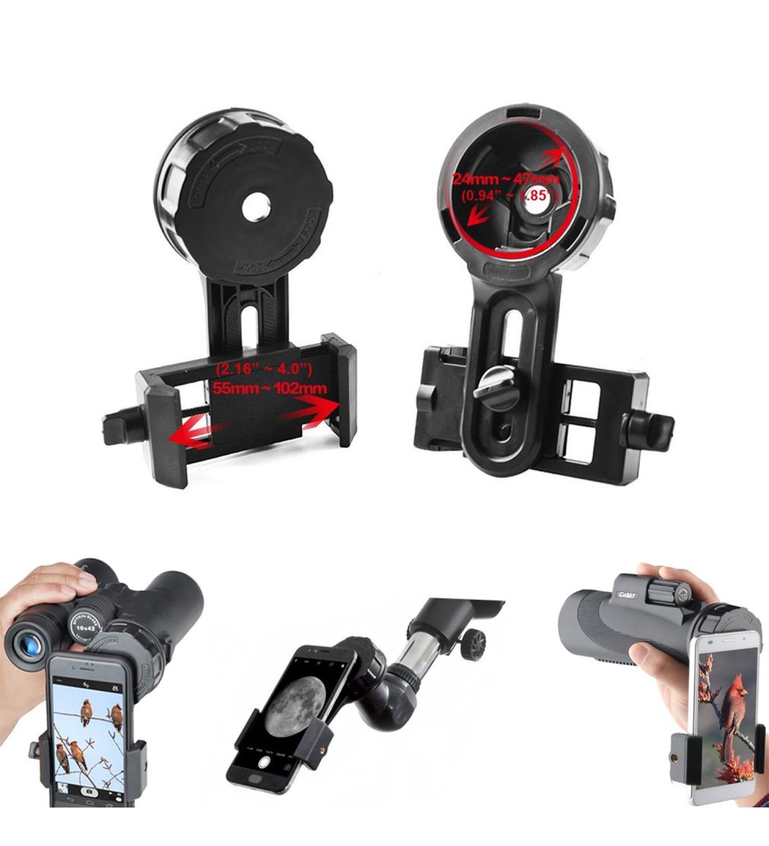 Gosky Telescope Phone Adapter - Universal Quick Aligned Digiscoping Mount for Smartphones - Compatible with Binoculars, Monoculars, Spotting Scopes - Ideal for All Brands of Phones - Buy Online on GoSupps.com