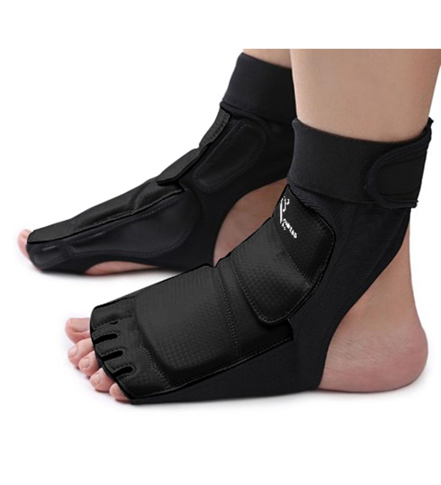 Wonzone Taekwondo Training Boxing Foot Gear Martial Arts Protector Sparring Gear Muay Thai Kung Fu Tae Kwon Do Feet Protector TKD Foot Gear Support for Men Women Kids Black Medium - Buy Online on GoSupps.com