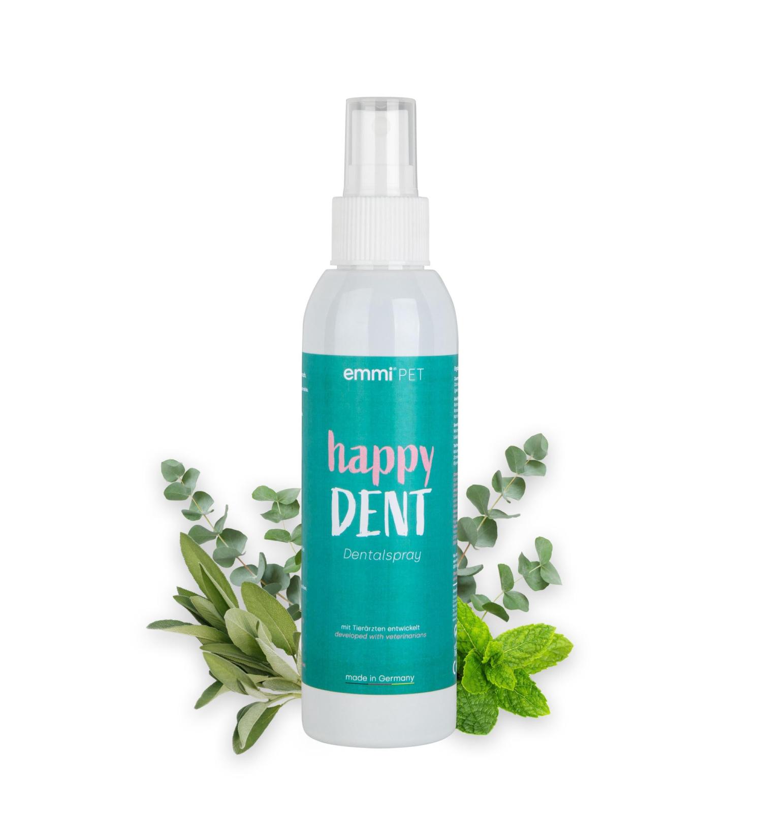 EMMI-PET Dental Spray for Dogs | Tartar & Plaque Reduction | Natural Vegan Dental Care | Fresh Breath | 150ml - Buy Online on GoSupps.com