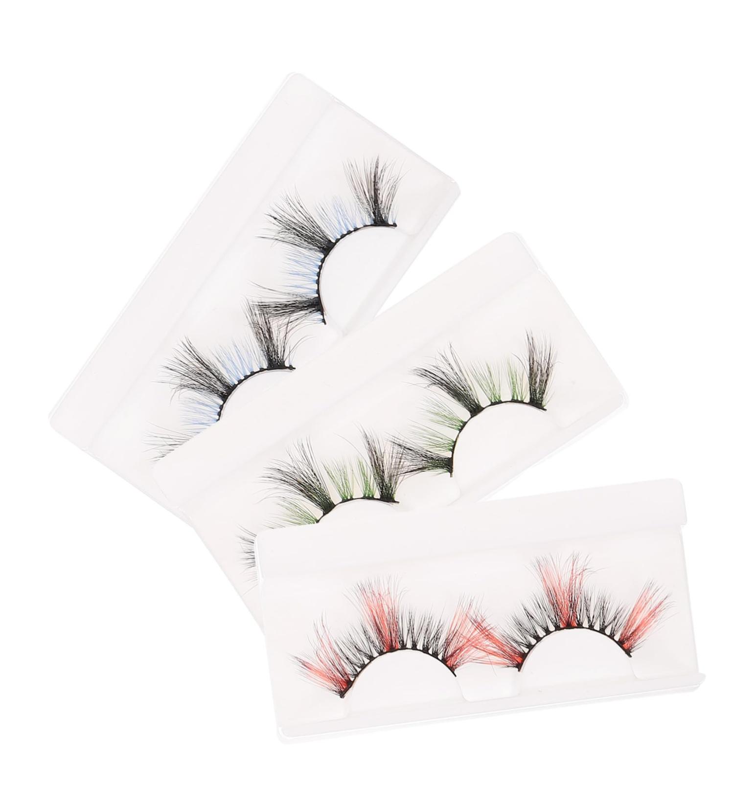 minkissy 3 Pairs False Lashes False Eyelashes Fake Eyelashes Fake Lashes False Eyelash for Women Colored Eyelashes Fake Eyelash for Women Colored Lashes Imitation Natural Set - Buy Online on GoSupps.com