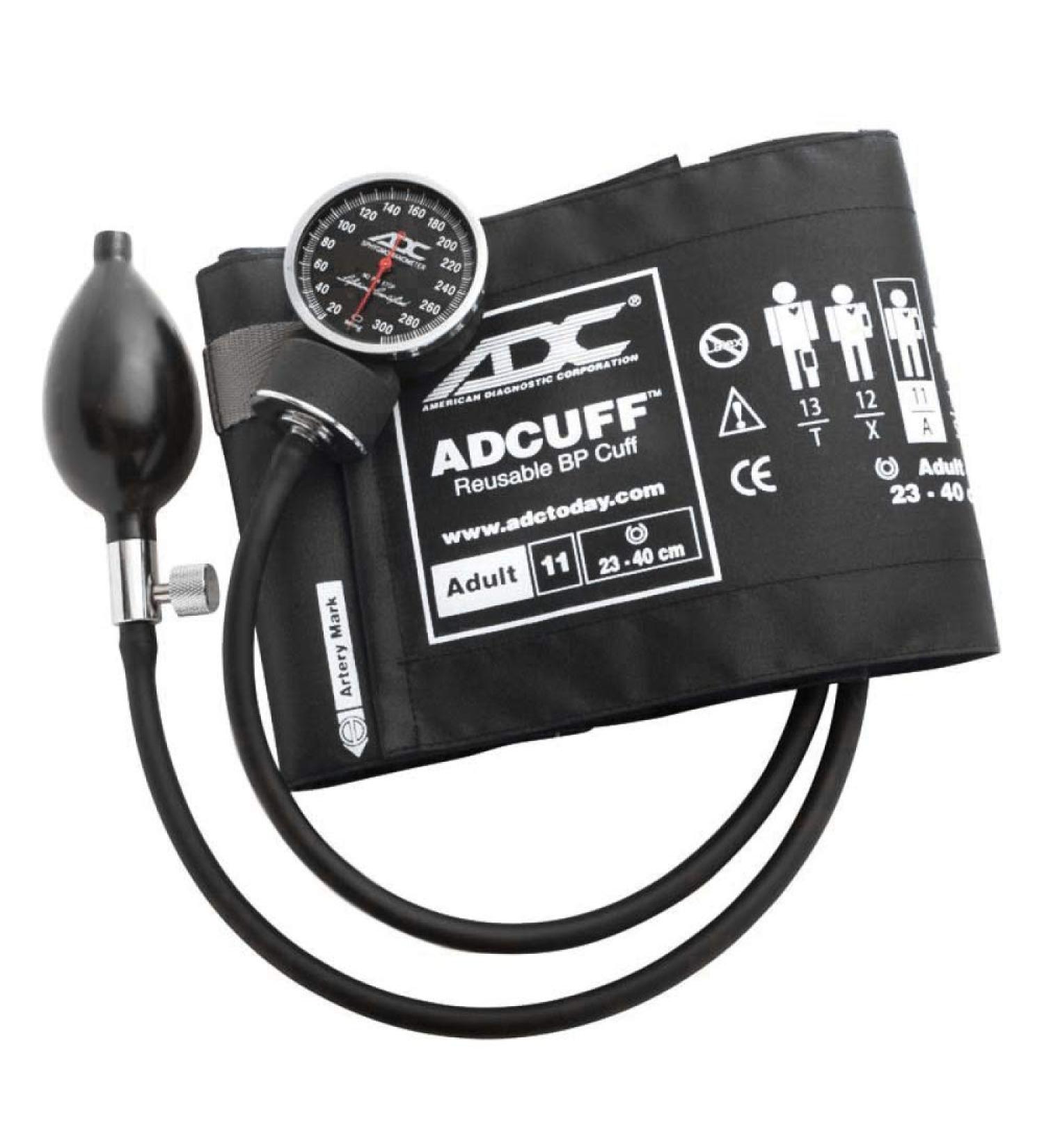 ADC Diagnostix 720 Professional Pocket Aneroid Sphygmomanometer with Adcuff Nylon Cuff - Adult Black - Buy Online on GoSupps.com