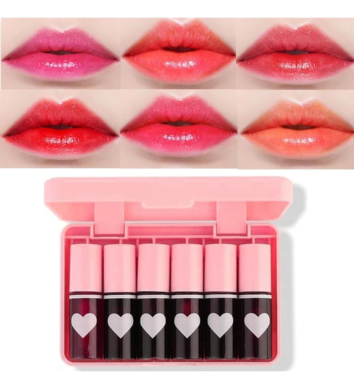 6 Colours Lip Stain Tint Set - Waterproof Long-Lasting Mini Liquid Lipstick Set A - Buy Online on GoSupps.com