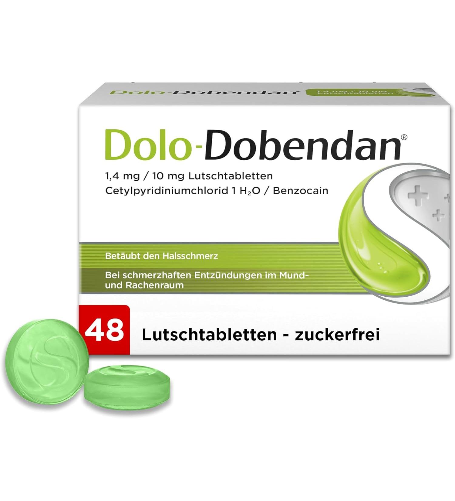 DOLO-DOBENDAN Lozenges for Severe Sore Throats - 48 Anesthetic Lozenges | International Shipping - Buy Online on GoSupps.com