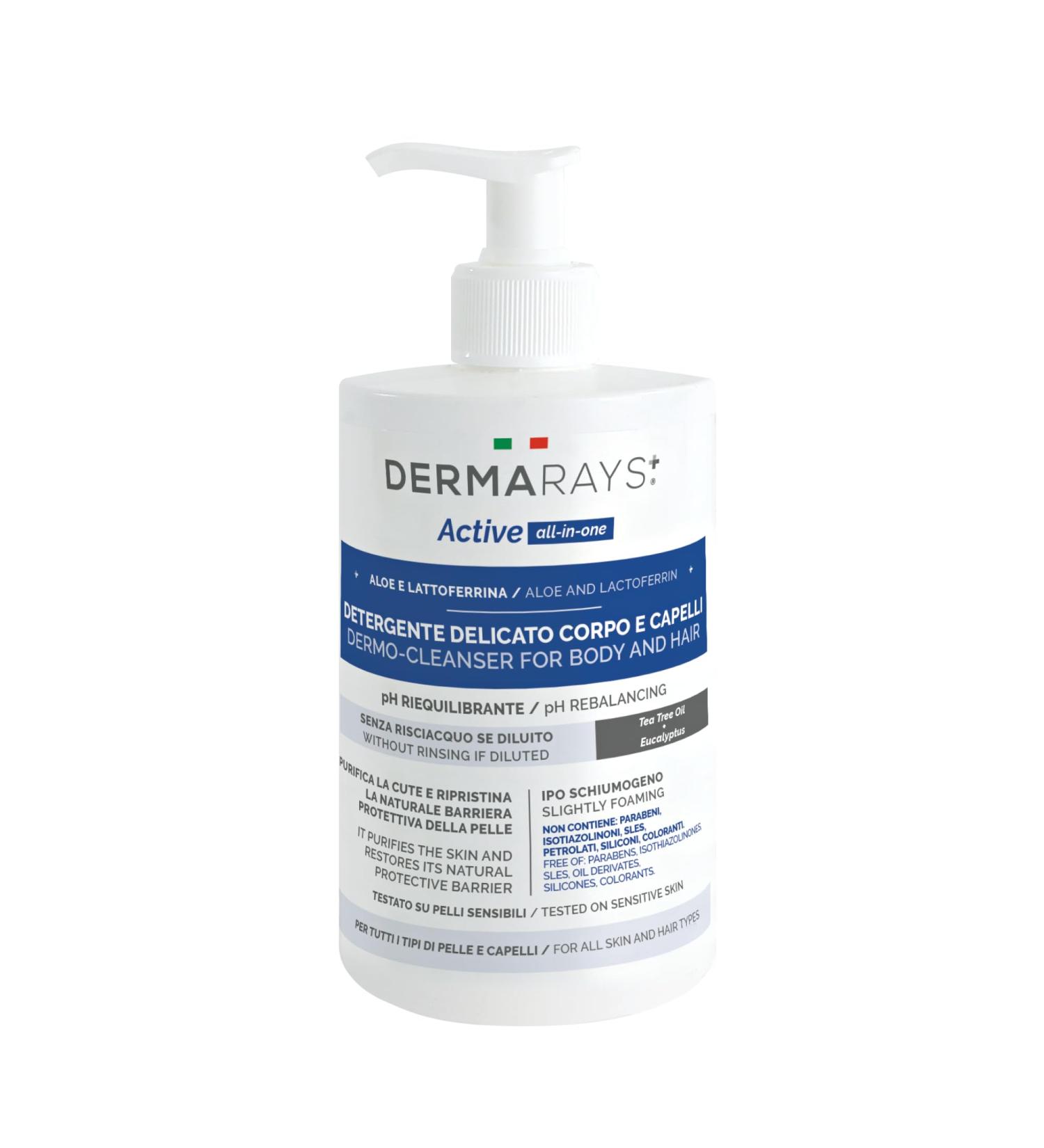 Detergente delicato per corpo e capelli - Dermarays Active - All-in-one - Buy Online on GoSupps.com