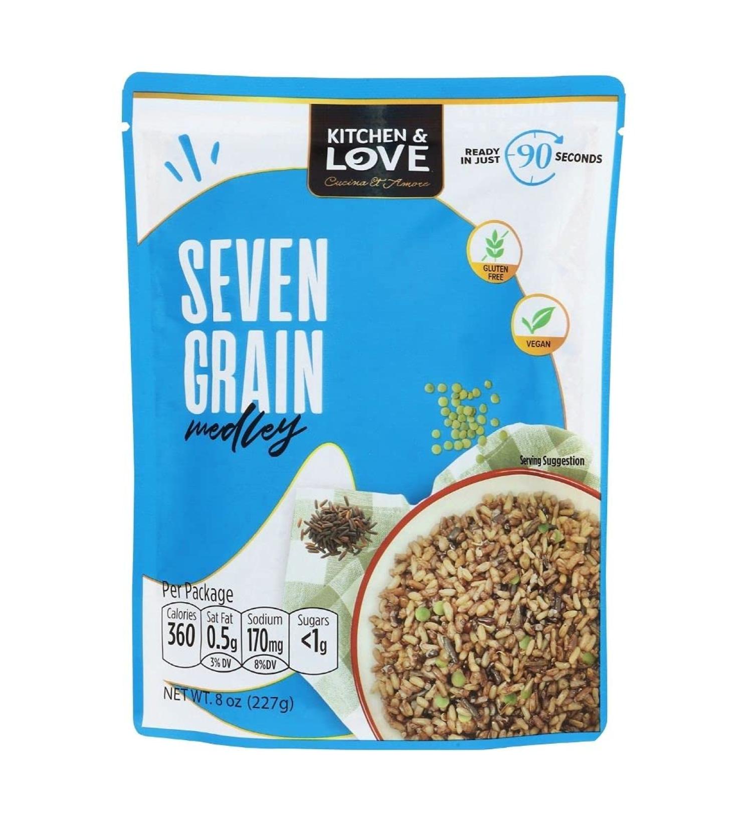 Kitchen & Love Seven Grain Medley 8oz 6-Pack - Pre Cooked, Vegan, Vegetarian, Gluten Free - Buy Online on GoSupps.com