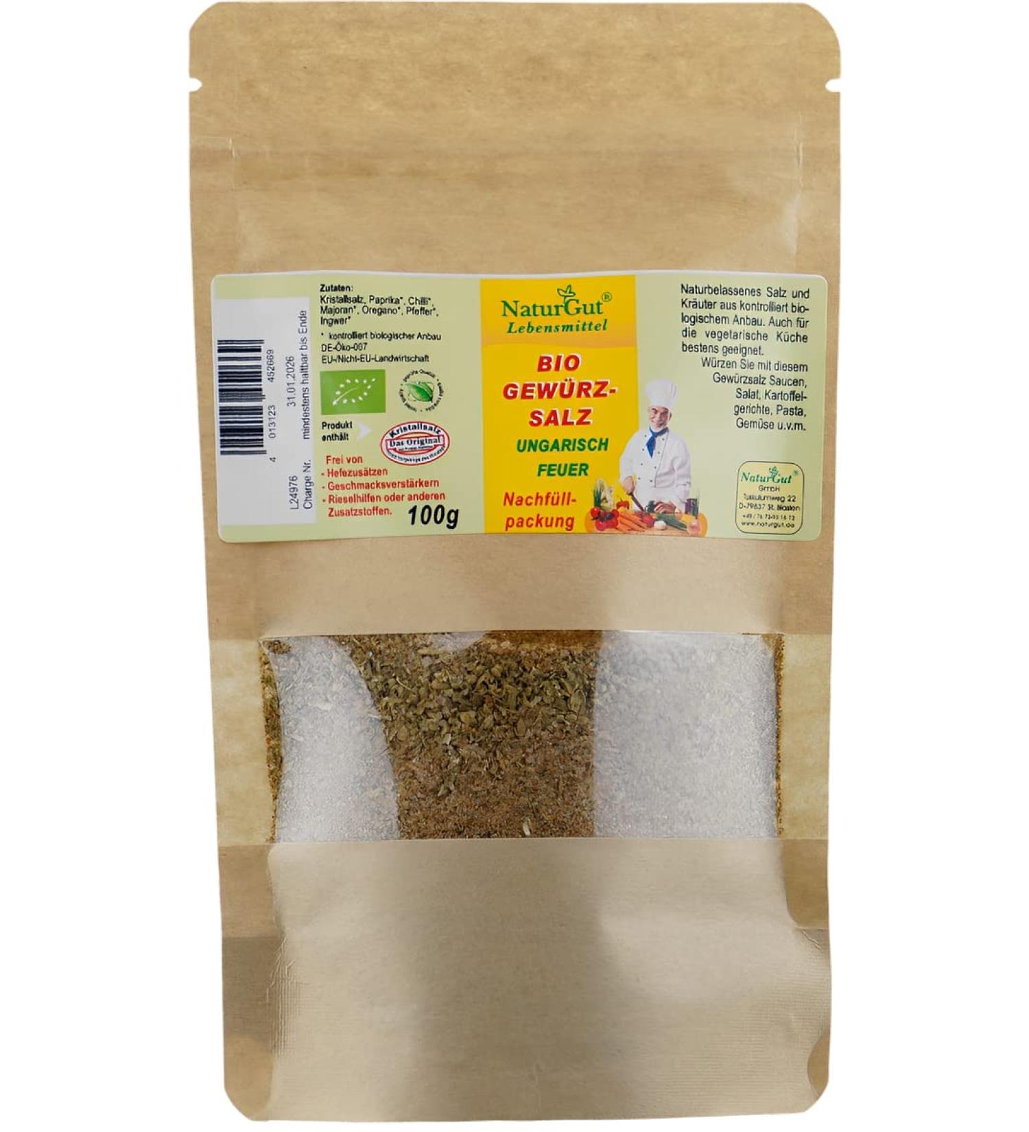 NaturGut Refill pack - organic HUNGARIAN FIRE SALT (100 g)