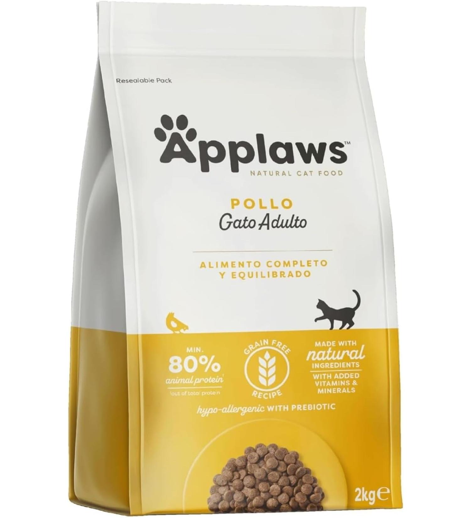 Applaws Grain-Free Chicken Flavor Dry Food for Adult Cats - 2kg Resealable Bag | Natural & Healthy Cat Food - Buy Online on GoSupps.com