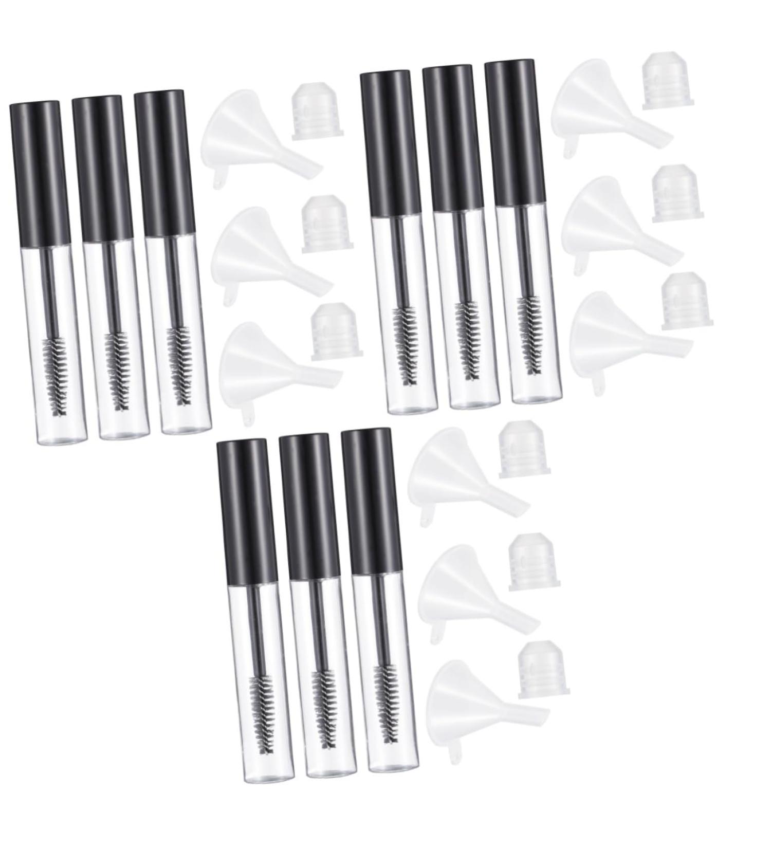 Beavorty 3 Sets Mascara Tube Funnel Mascara Sample Containers Clear Lash Mascara DIY Mascara Plastic Black - Buy Online on GoSupps.com