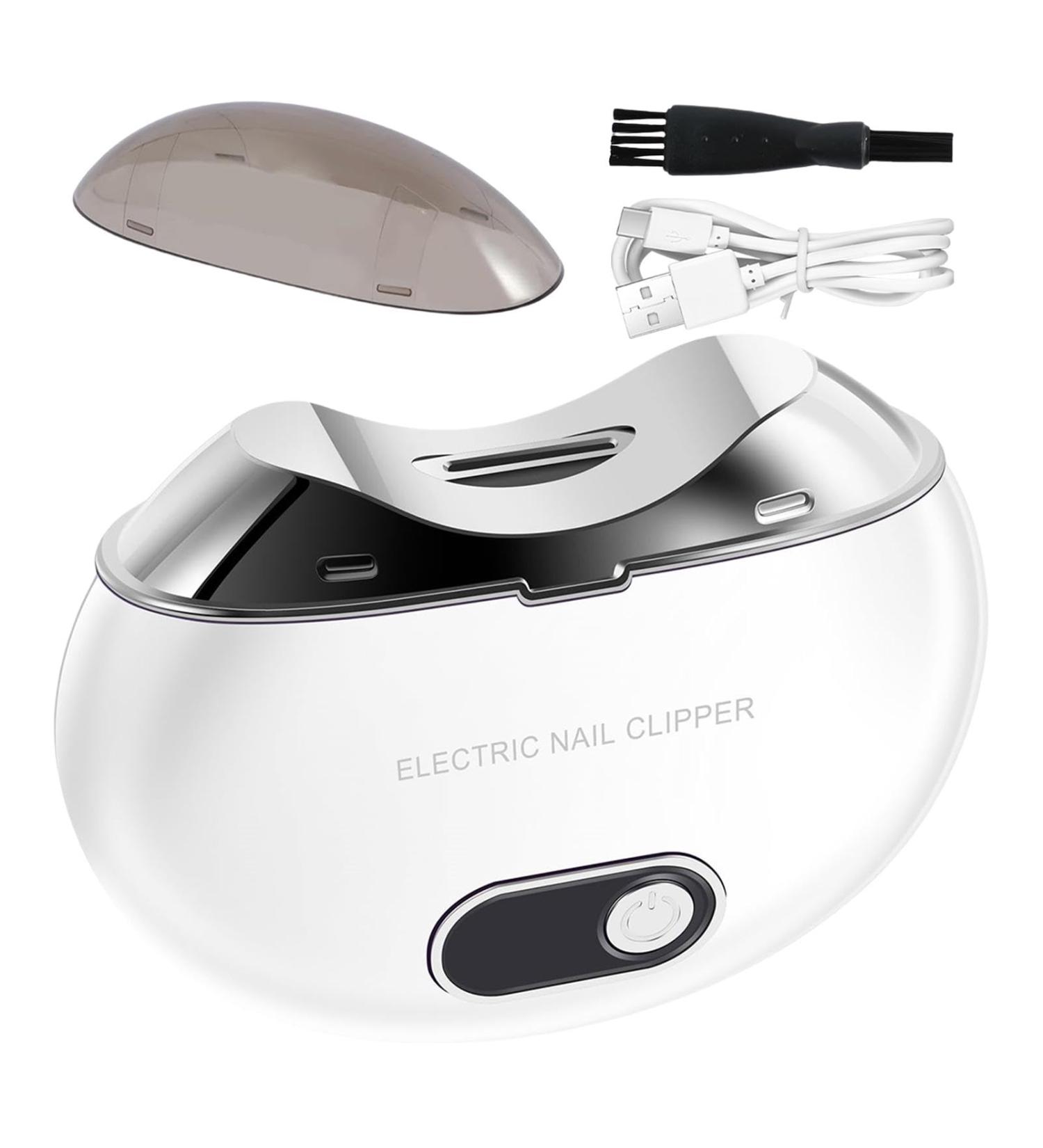 Kid Electric Nail Clipper | Safety Fingernail Trimmer Rechargeable Nail Scraps with Light & 3 Speeds Clipper with LCD Digital Display for Children Seniors White - Buy Online on GoSupps.com