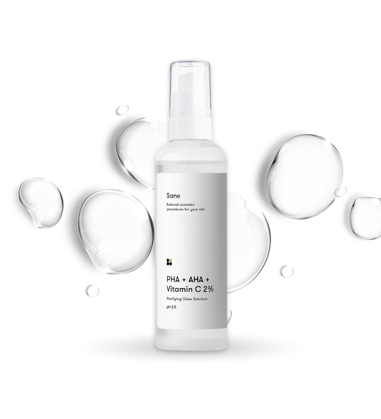 Sane Brightening Toner with AHA + PHA + Vitamin C | Rejuvenating & Moisturizing Toner for Hypersensitive Skin | 3.38 fl oz - Buy Online on GoSupps.com