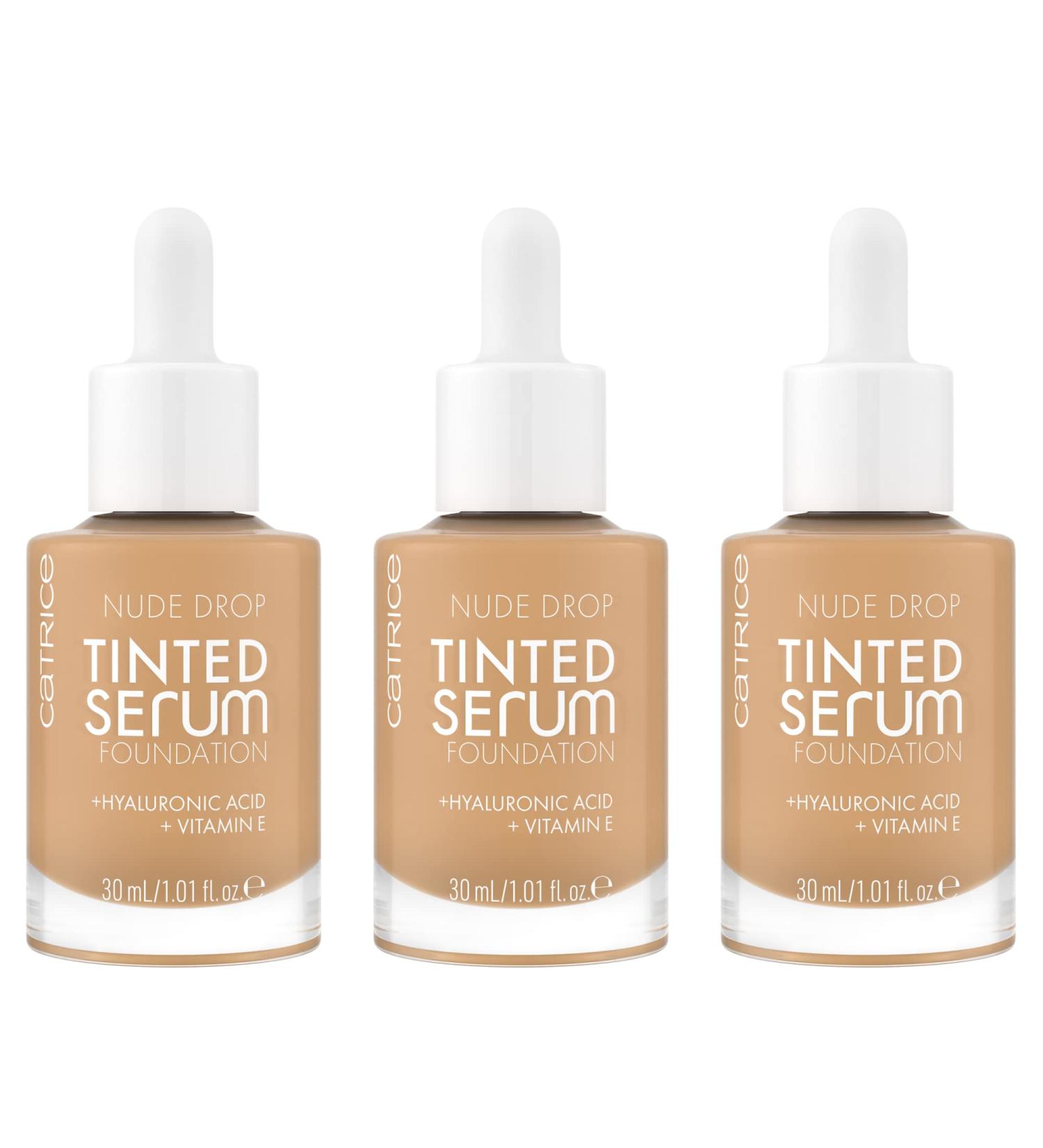 Catrice Nude Drop Tinted Serum Foundation 046n - Vegan Oil-Free Long-Lasting & Matte Finish for Sensitive Skin (3x30ml) - Buy Online on GoSupps.com