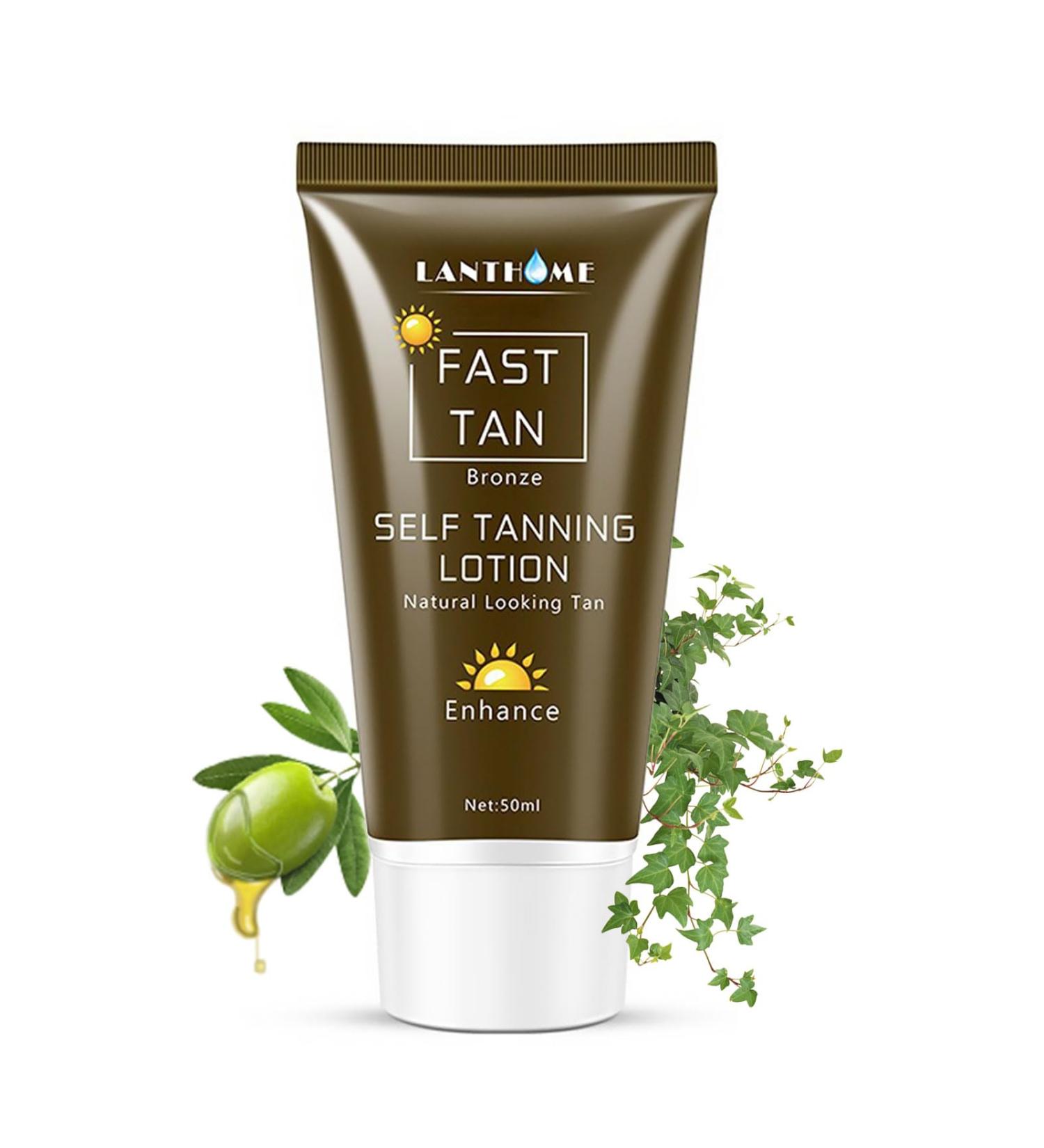 Trendyfave Self Tanning Lotion Fast Tan Cream Bronze Self Tan Body Glow Shine Bown Instant Tan Tanning Accelerator Natural Looking Tan Streak-Free Finish Vegan 50ml - Buy Online on GoSupps.com