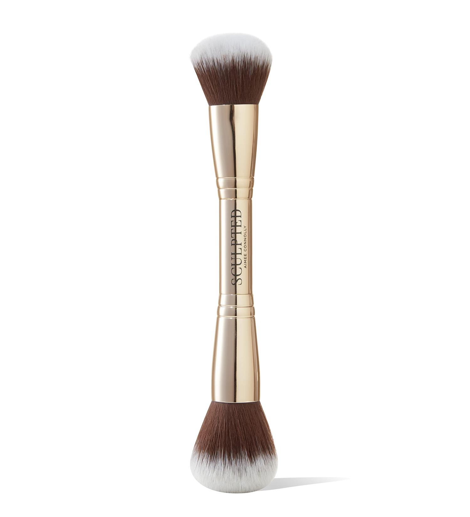 Double-Ended Foundation Duo Makeup Brush from Sculpted by Aimee - 2 in 1 Buff and Precision Brush for Foundation Application
