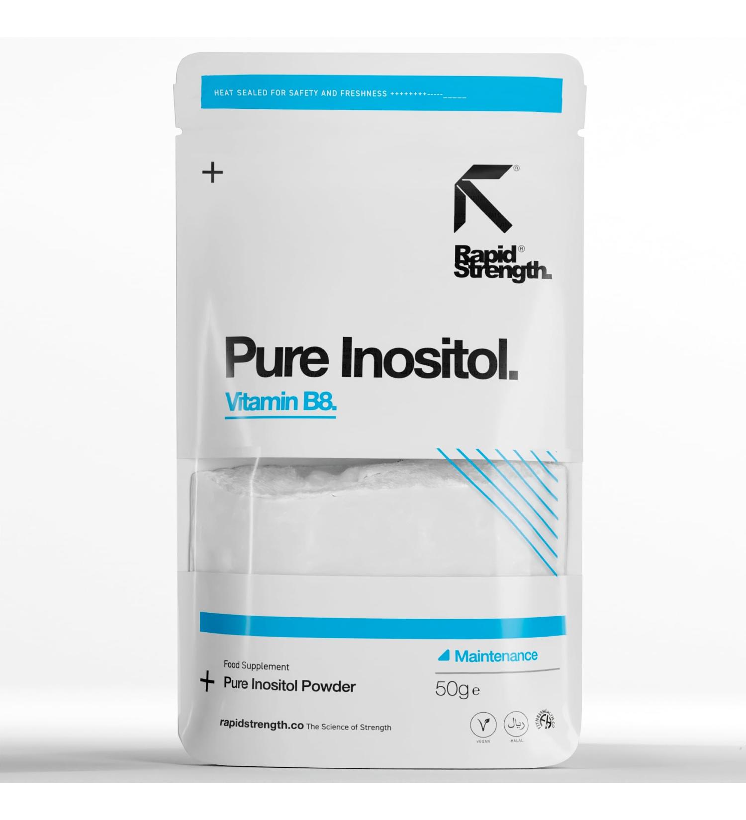  Rapid Strength Pure Inositol Powder 50g - Vitamin B8 | Promotes Mental and Physical Health | Promotes General Wellness - Buy Online on GoSupps.com