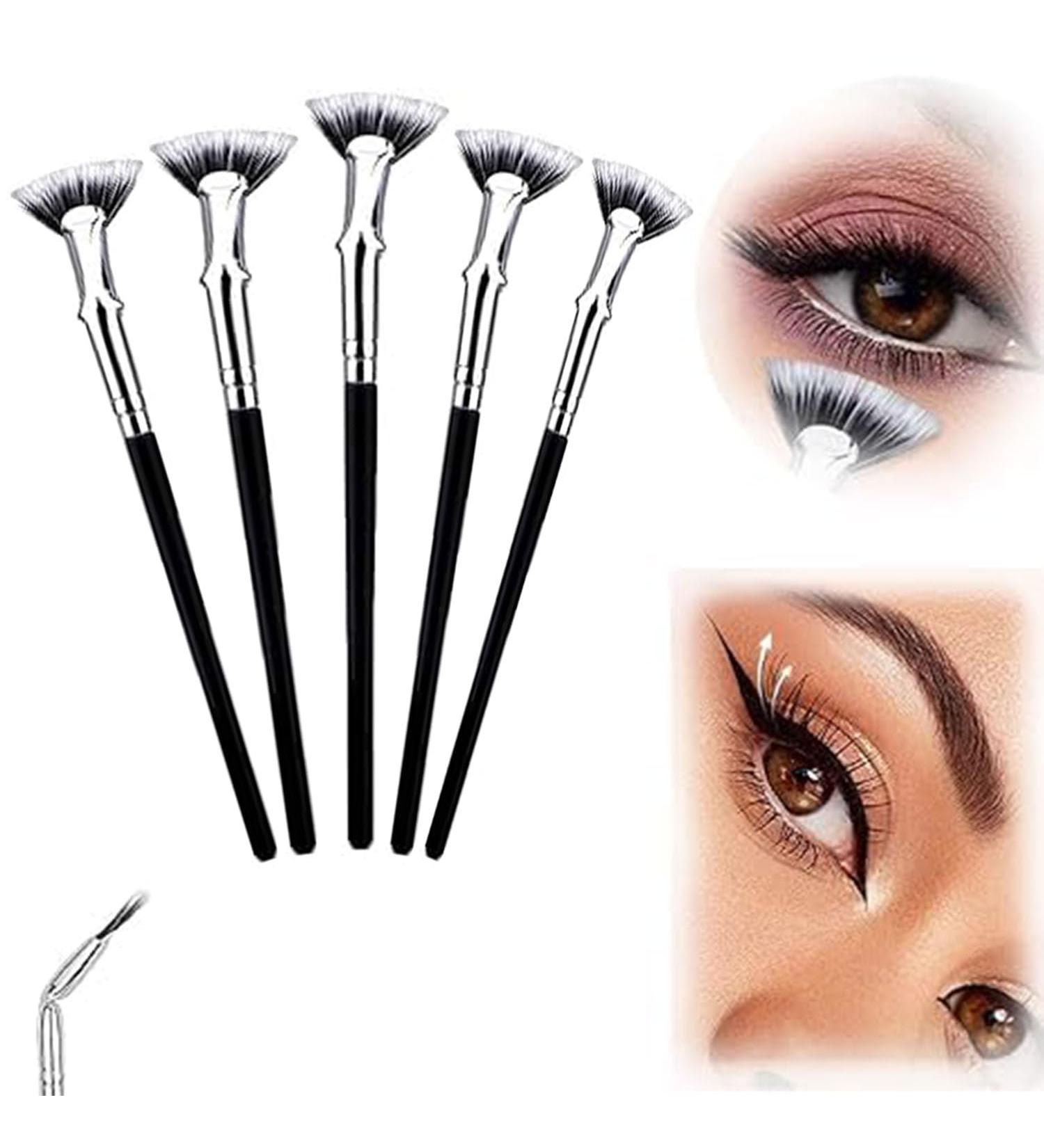 3Pcs Black Folding Lash Brush Set - 2024 Upgrade Angled Mascara Fan & Clump-Free Eyelash/Eyebrow Brushes with Soft Bristles | Perfect Makeup Tool for Flawless Lashes - Buy Online on GoSupps.com