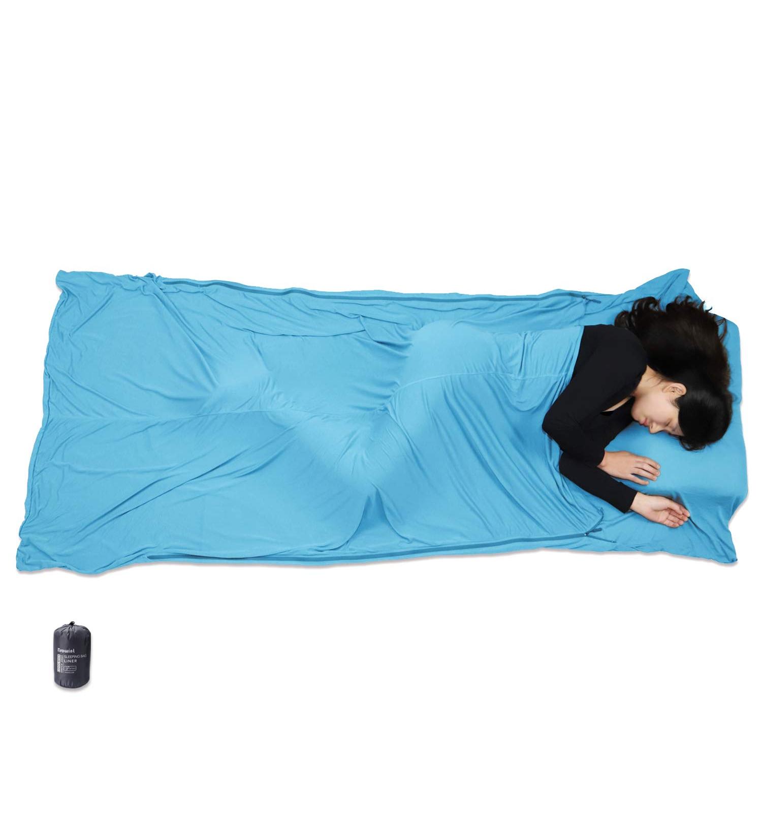 Browint Coolmax Travel Sheet with Zippers | Sweat-Wicking Sleep Sack for Adults | Mummy Sleeping Bag Liner | Ideal for Camping & Hotels - Buy Online on GoSupps.com