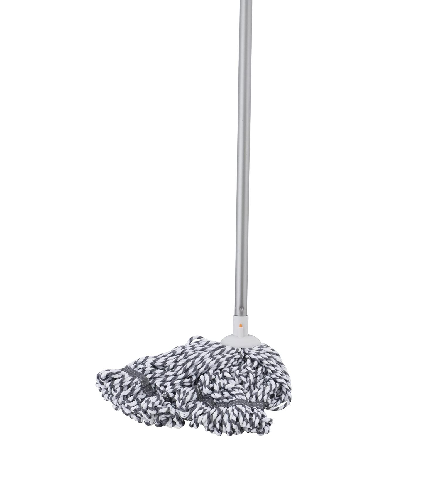 Microfiber Self-Wringing String Mop for Hardwood Floors - Grey Heavy Duty Mop with Aluminum Handle for Home, Kitchen, Bath, Office Cleaning - Buy Online on GoSupps.com
