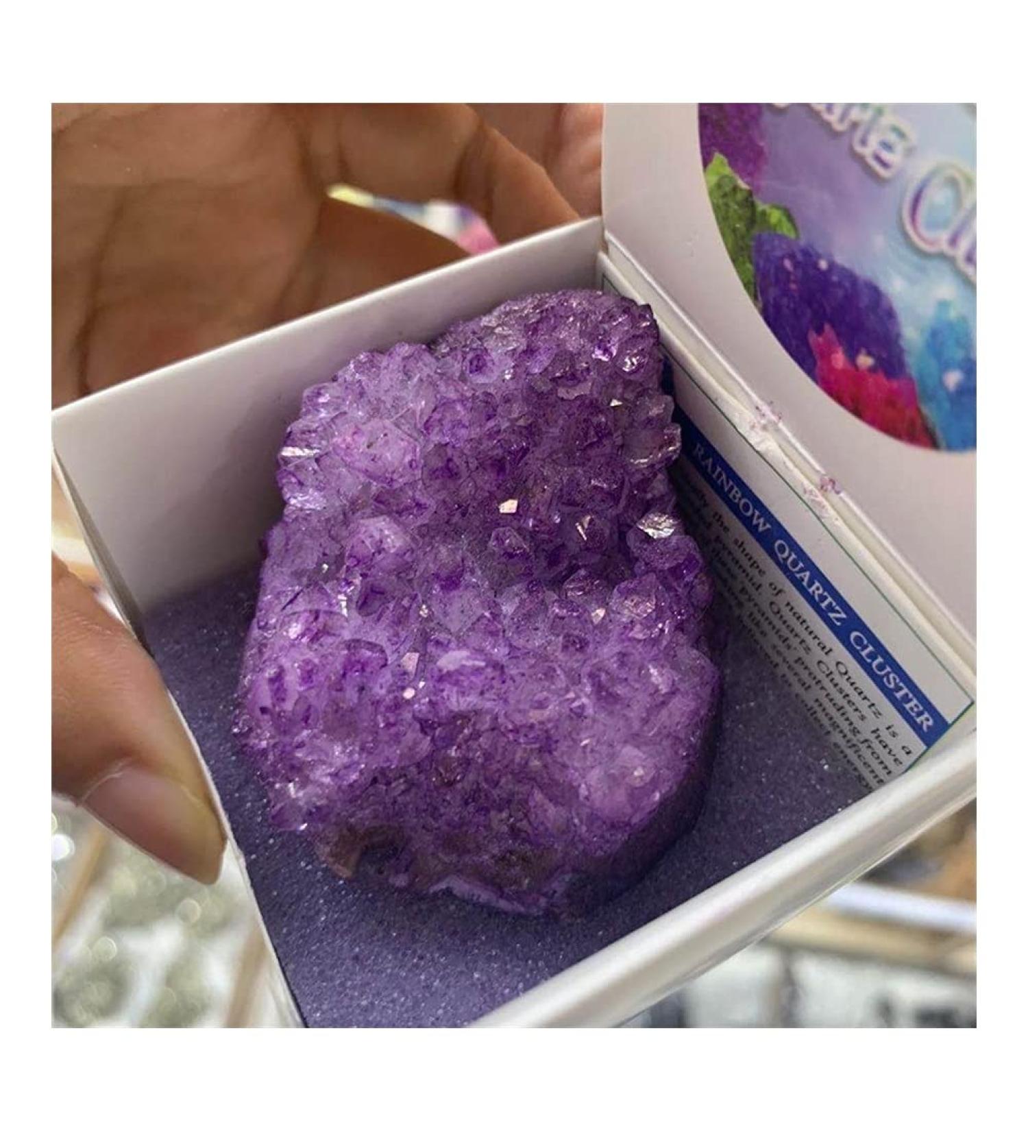 Crystal Amazing Stone Green Purple Aura Angel Quartz Crystal Titanium Bismuth Silicon Cluster Rainbows Natural Stones and Minerals Raw Stones and Minerals - Buy Online on GoSupps.com