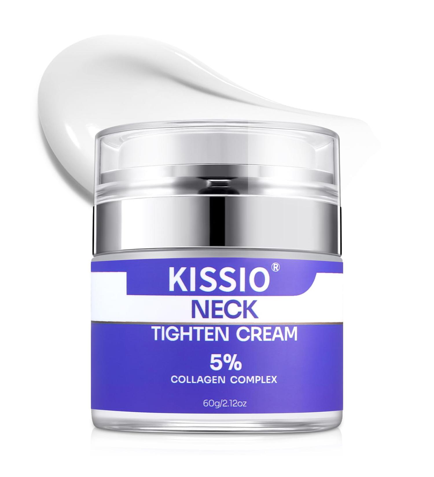 KISSIO 5% Collagen Neck Cream - Firming Lifting & Hydrating Peptide Cream for All Skin Types - 2.12 Oz - Buy Online on GoSupps.com