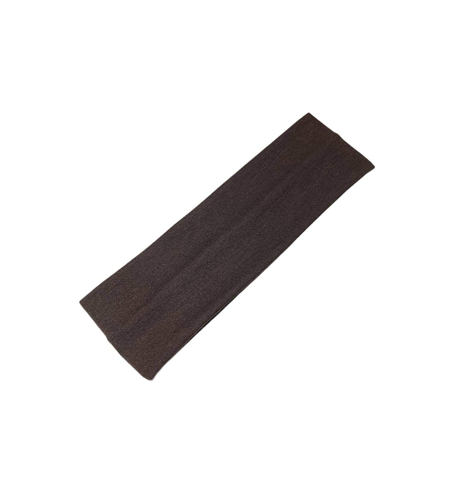 WESTEND CHOICE 7cm Wide Headbands Plain Stretchy Hairband Unisex Kylie Headband Bandeau Gym Exercise Headbands for Women & Men Soft Yoga Head Band (Dark brown)