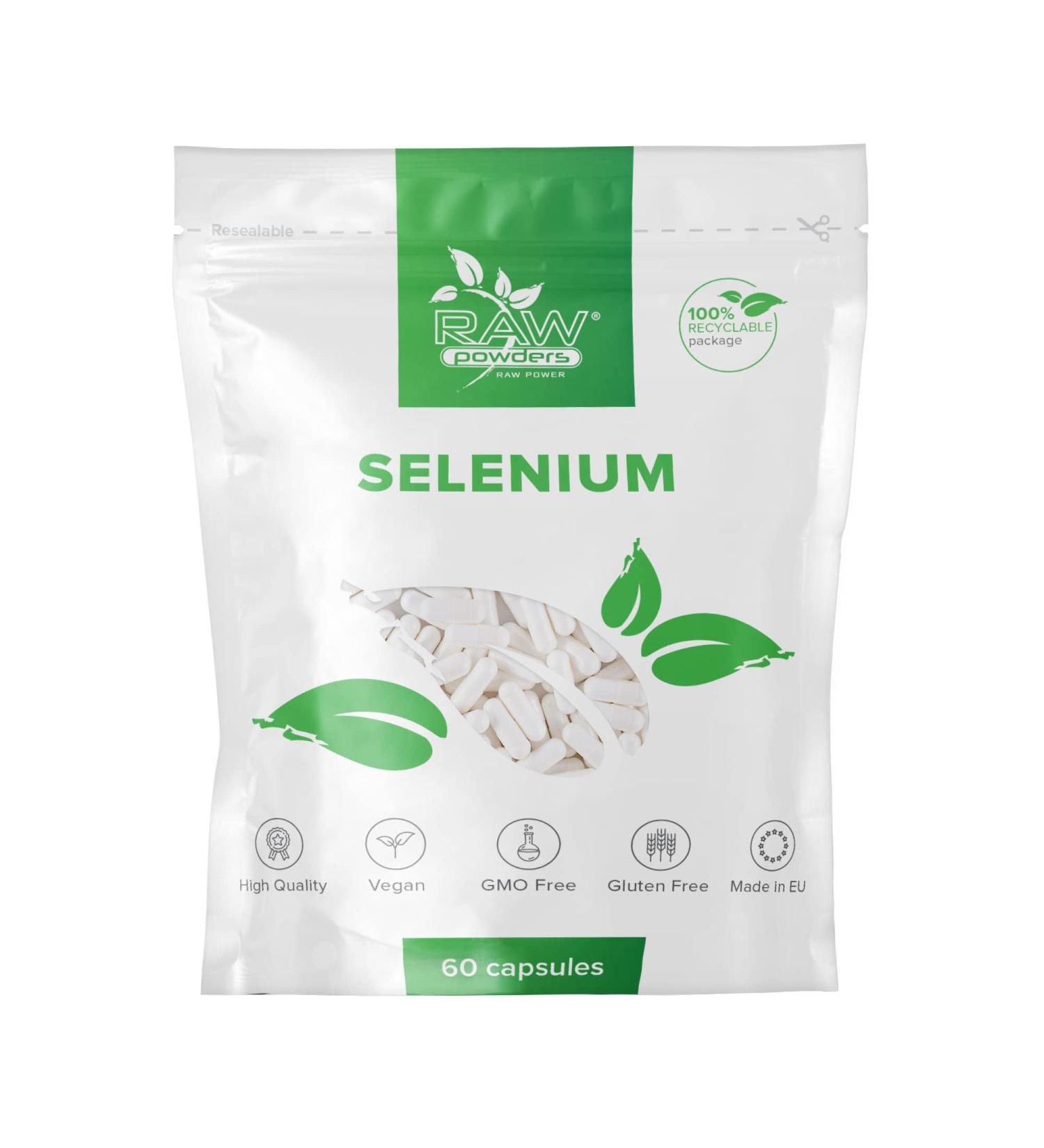 Selenium 200 mcg High Strength Capsules - Vegan Antioxidant Supplement for Thyroid, Immune System, Hair & Nails | Raw Powders - Buy Online on GoSupps.com