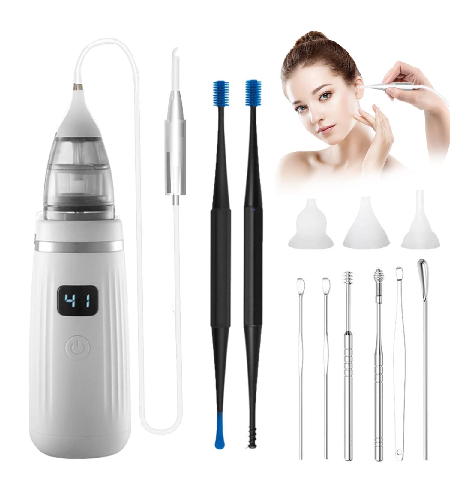 Electric Ear Cleaner | Ear Wax Vacuum with 5 Gear Suction | LCD Display | Reusable Silicone Tips | USB Charge | Ear Cleaning Kit for Adults & Kids - Buy Online on GoSupps.com