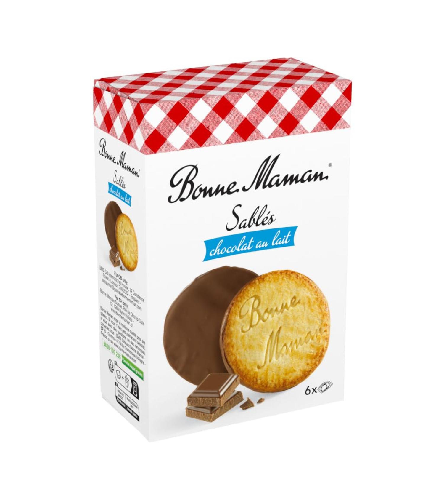 Bonne Maman - Shortbread Style Biscuit with Milk Chocolate Topping - Pack of 12 boxes 160g each Milk chocolate 12 boxes - Buy Online on GoSupps.com