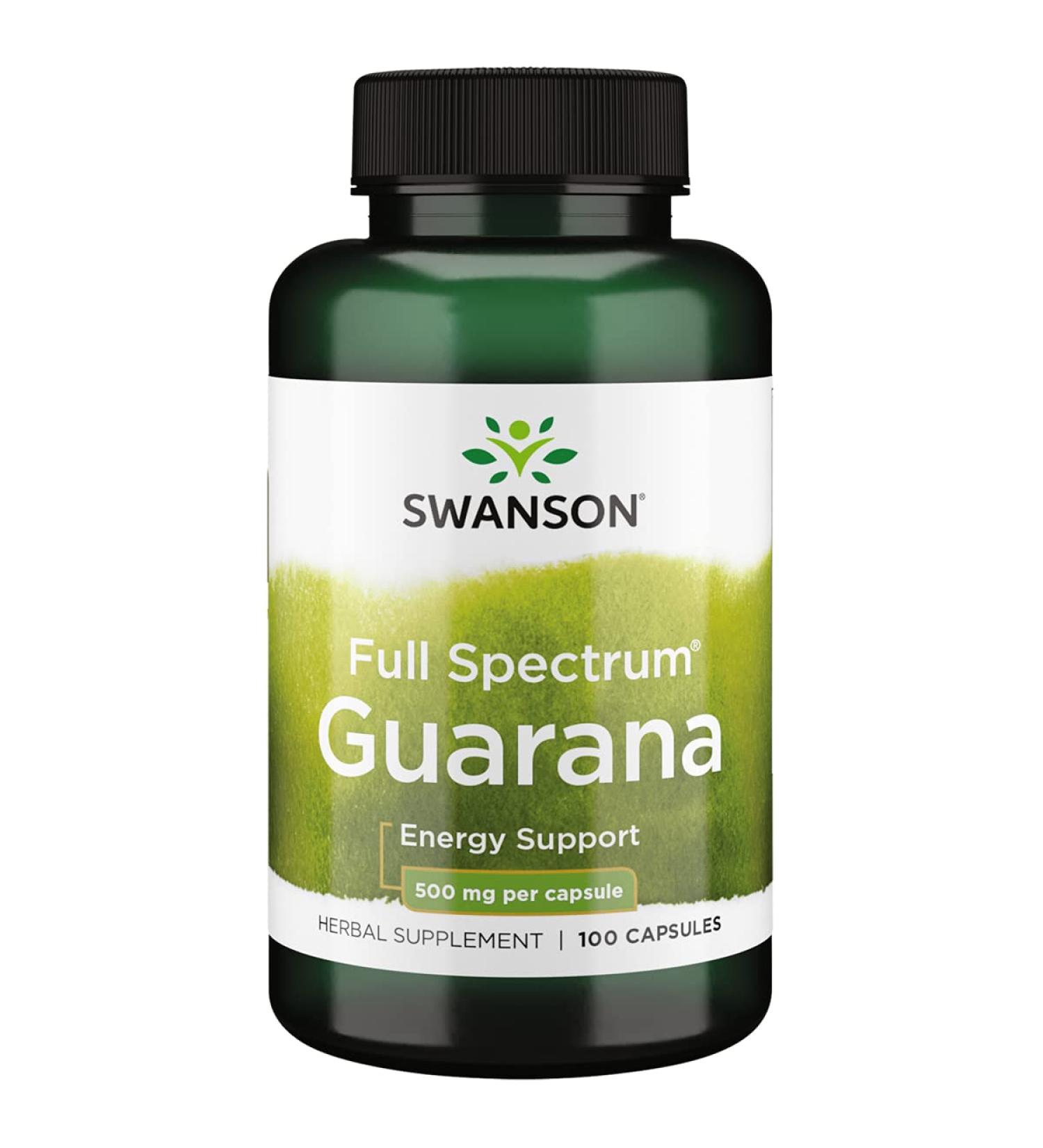 Buy Swanson Guarana 500mg - 100 Capsules - Energy & Focus Supplement - Fast International Shipping - Buy Online on GoSupps.com