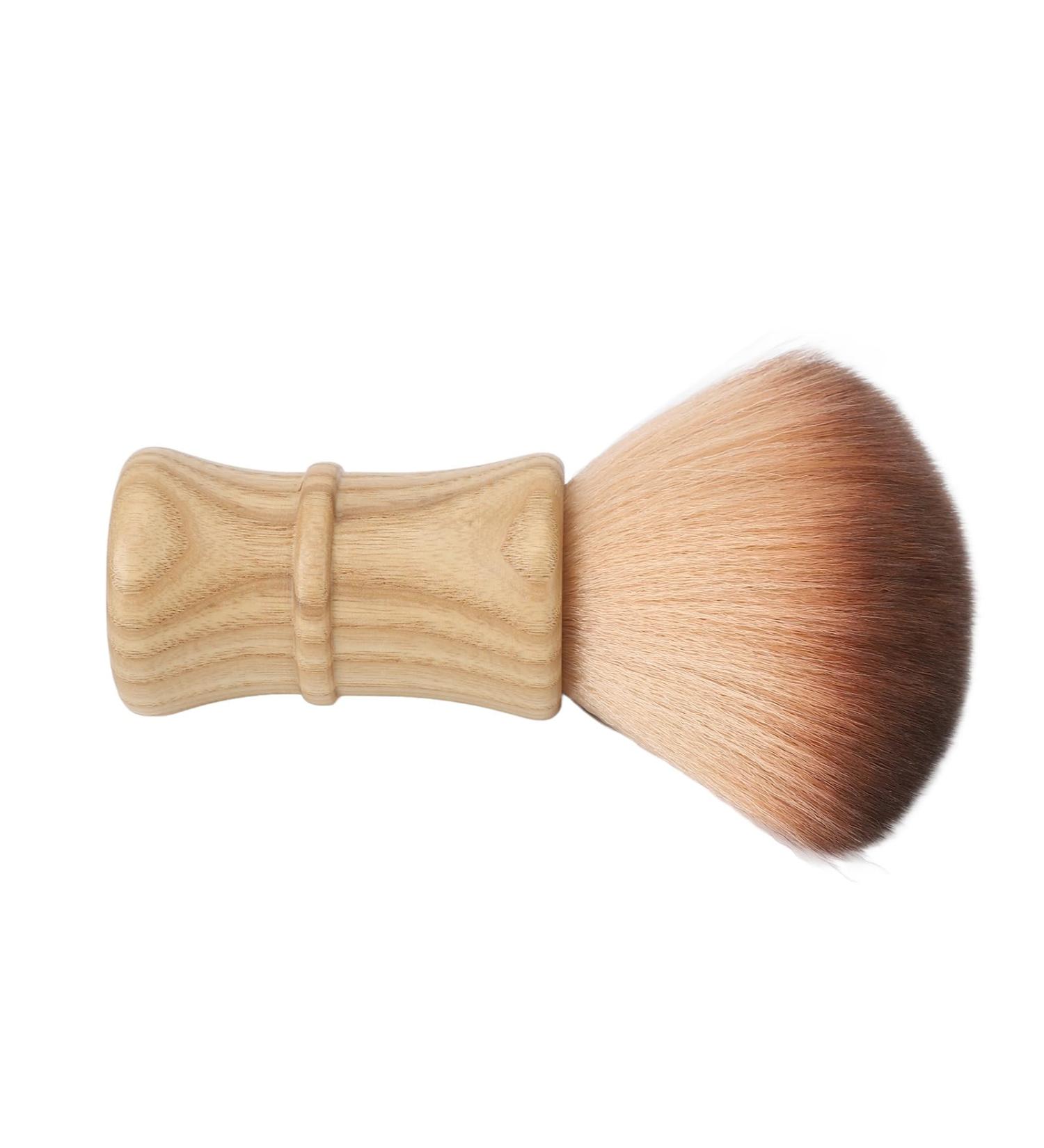 Hair Cutting Neck Dust Brush Home Salon Barber Nylon Hair Wooden Handle Face Neck Hair Dust Cleaning Brush - Buy Online on GoSupps.com